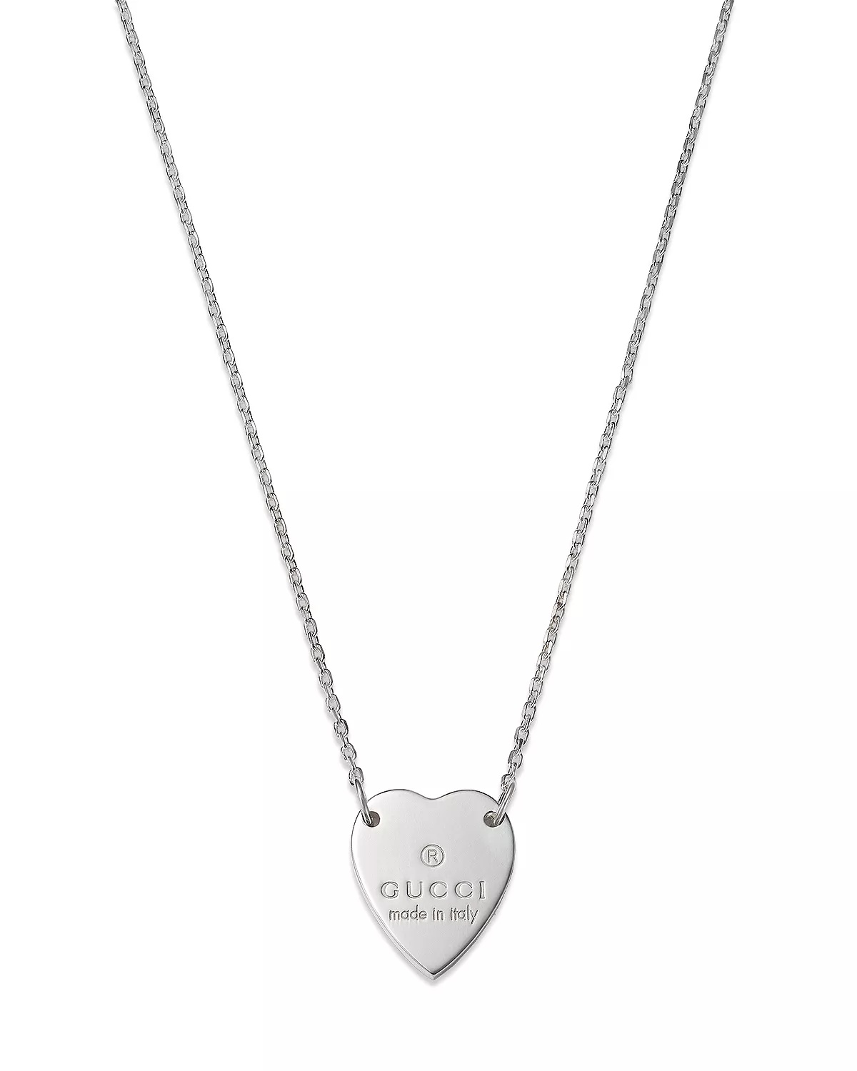 Sterling Silver Engraved Trademark Heart Necklace, 18" - 1