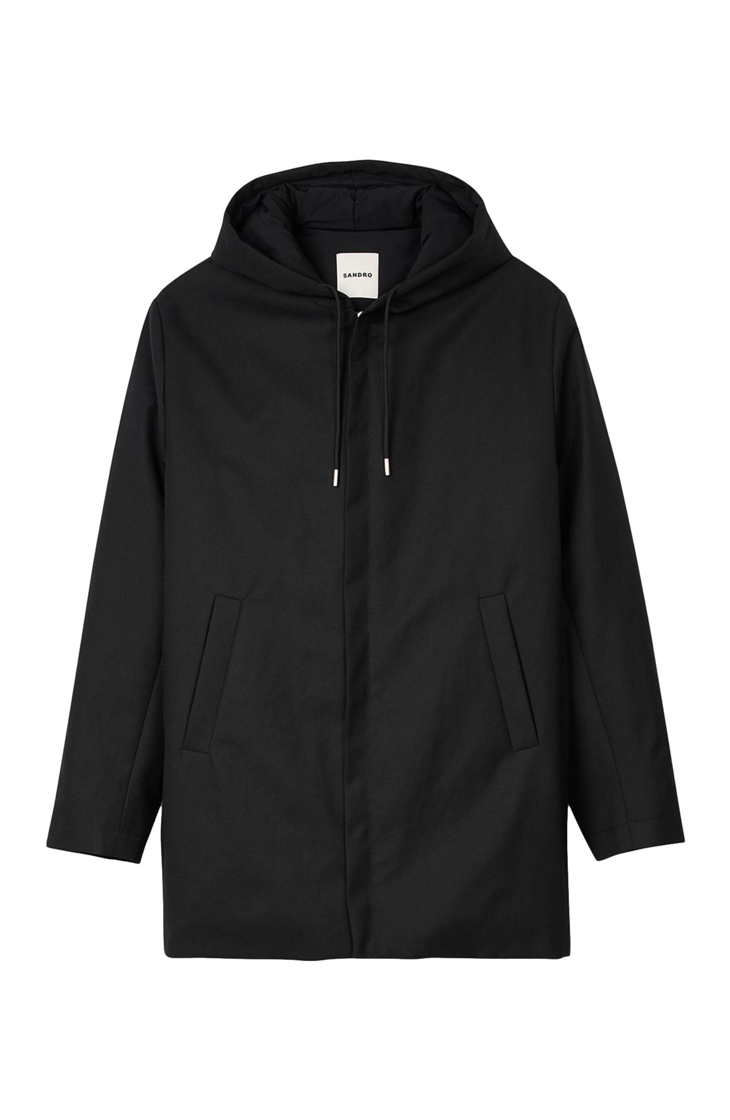 SANDRO Hooded parka with zip in Black at Nordstrom - 5