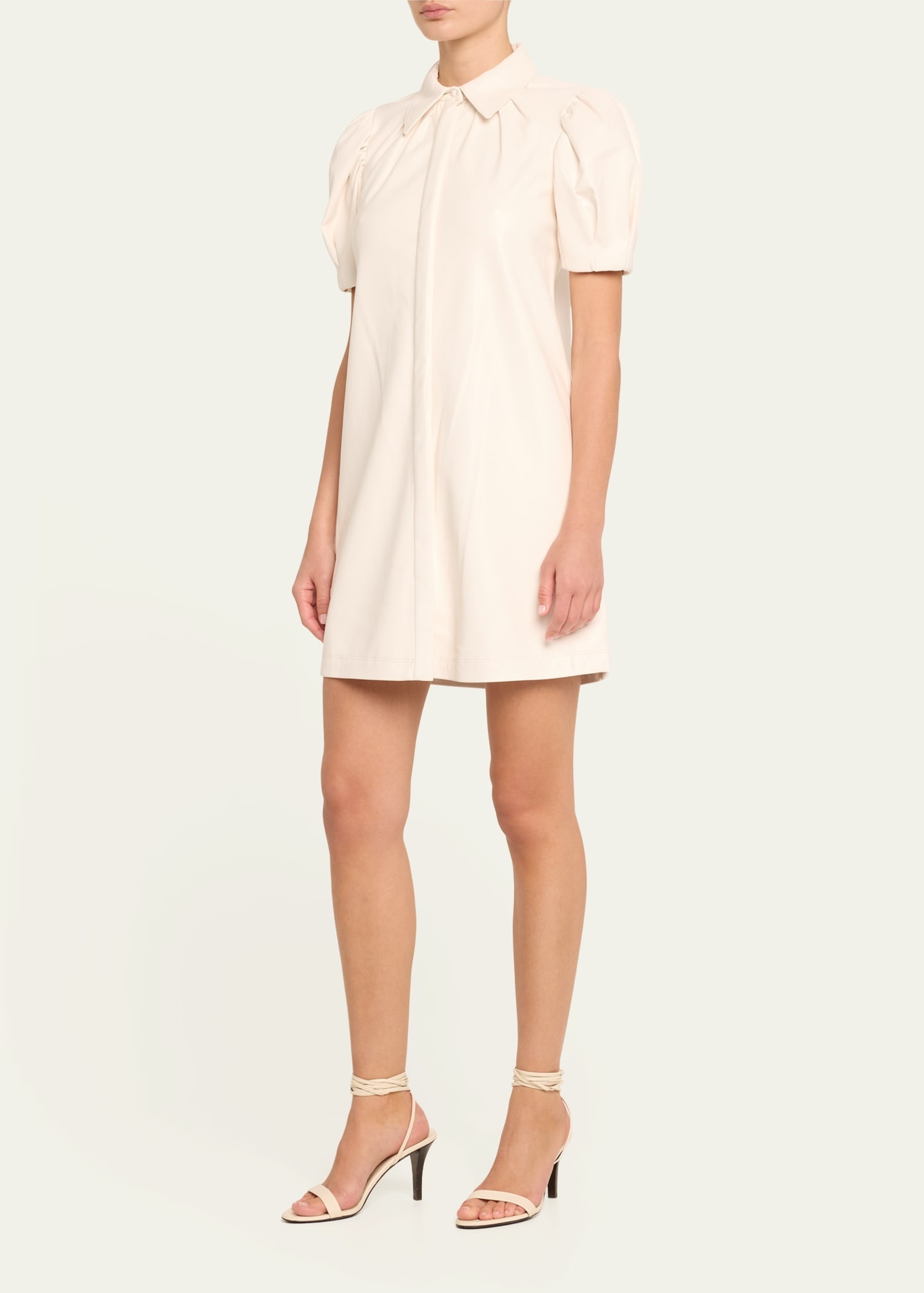 Jem Vegan Leather Mini Shirtdress - 4