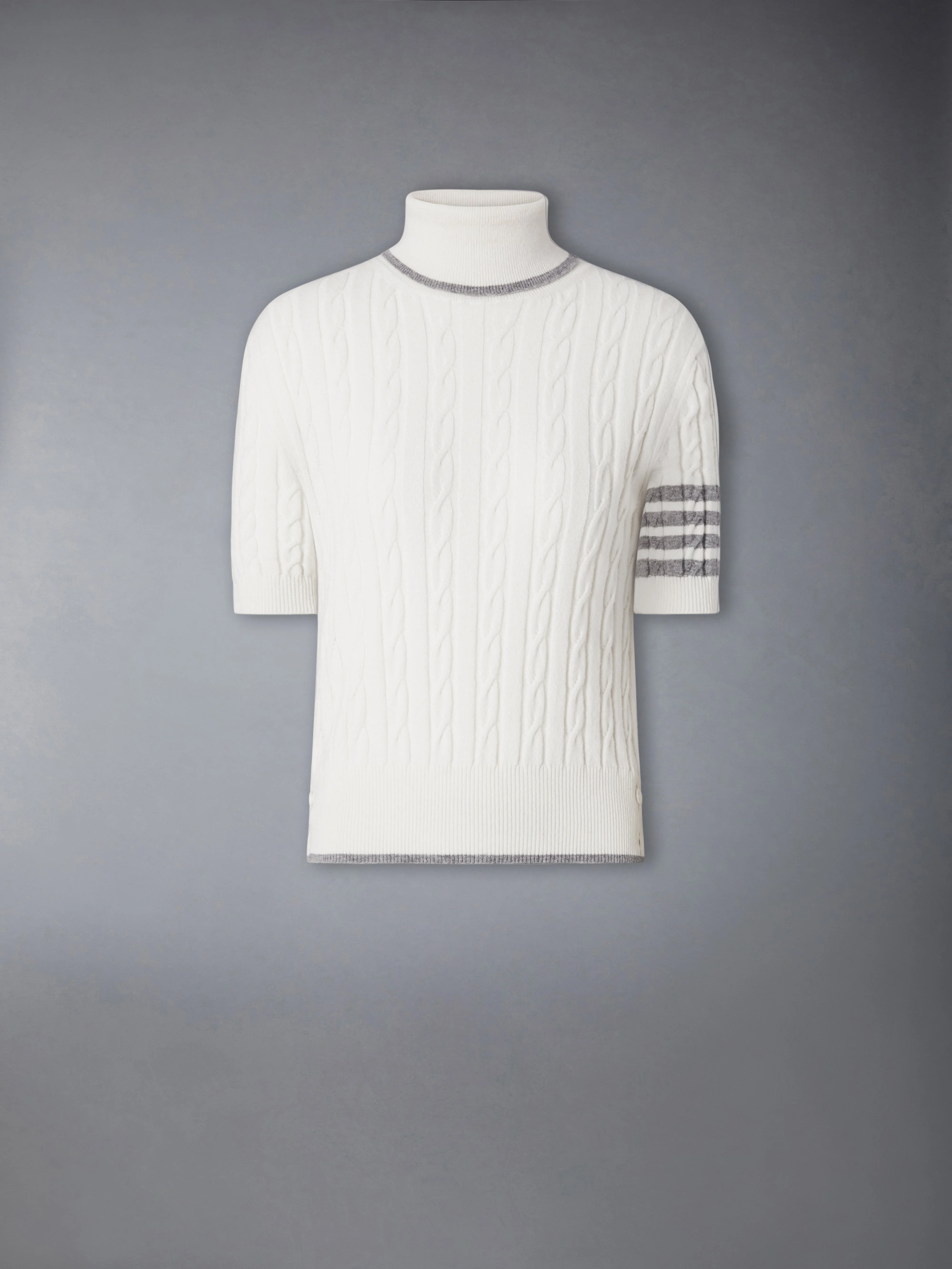 CASHMERE 4-BAR BABY CABLE STITCH TURTLENECK - 1
