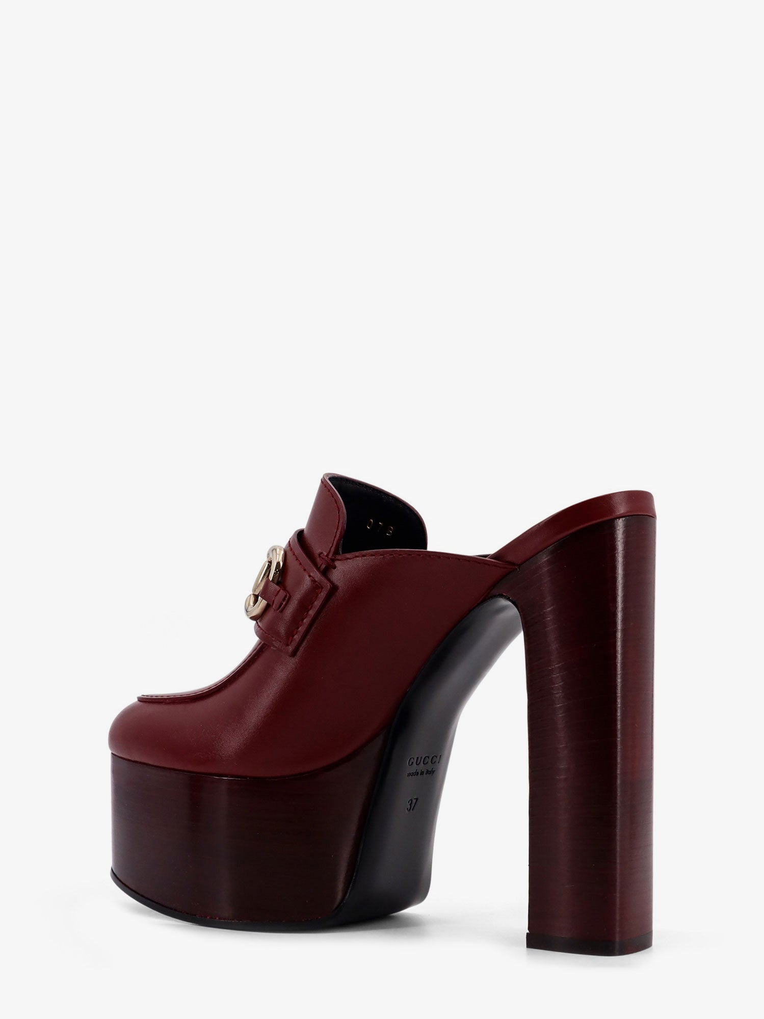 Gucci Women Leather Mule With Plateau - 3
