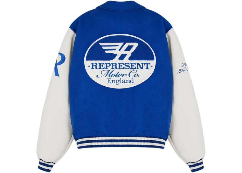REPRESENT Represent Racing Team Varsity Jacket Cobalt outlook