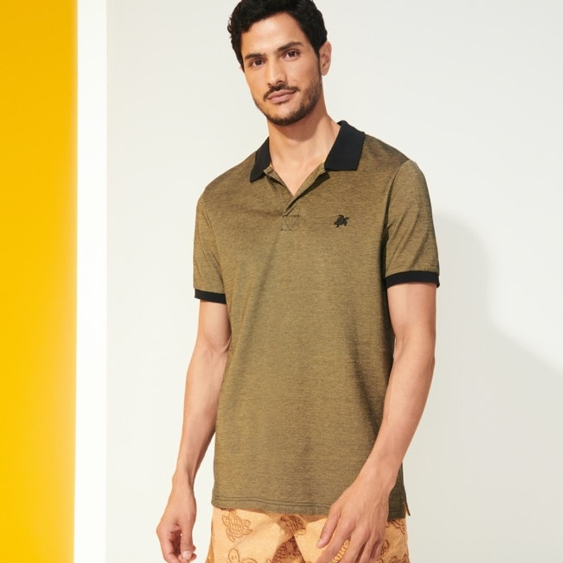 Men Cotton Pique Polo Shirt Solid 3