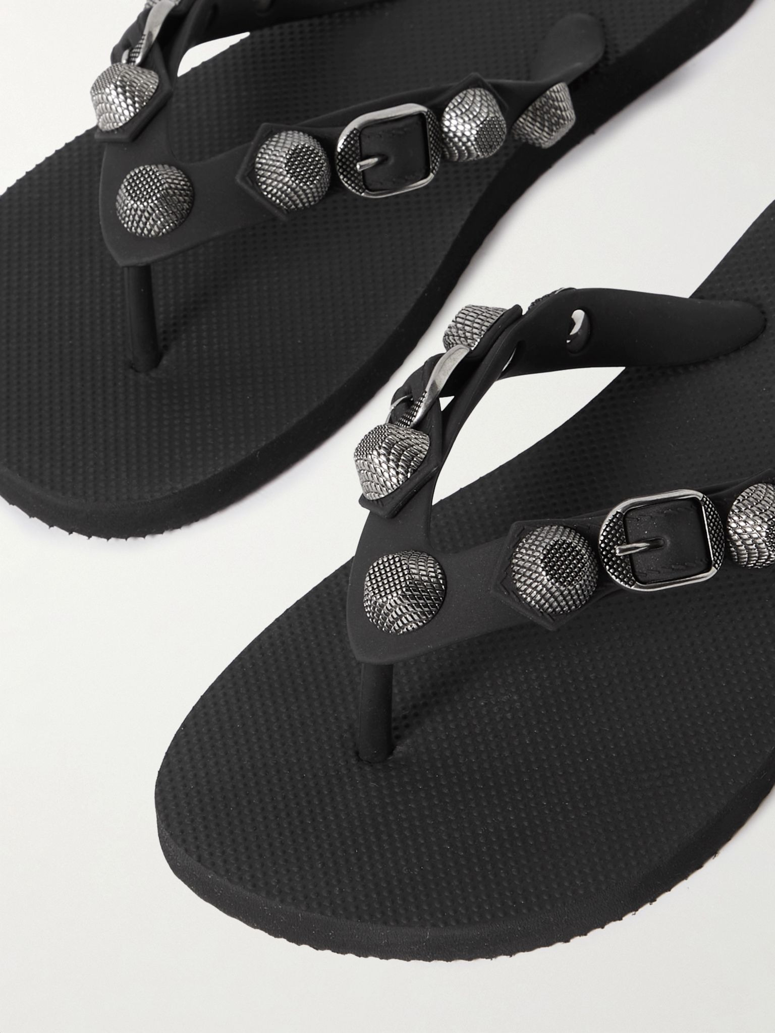 Cagole embellished rubber flip flops Black - 4