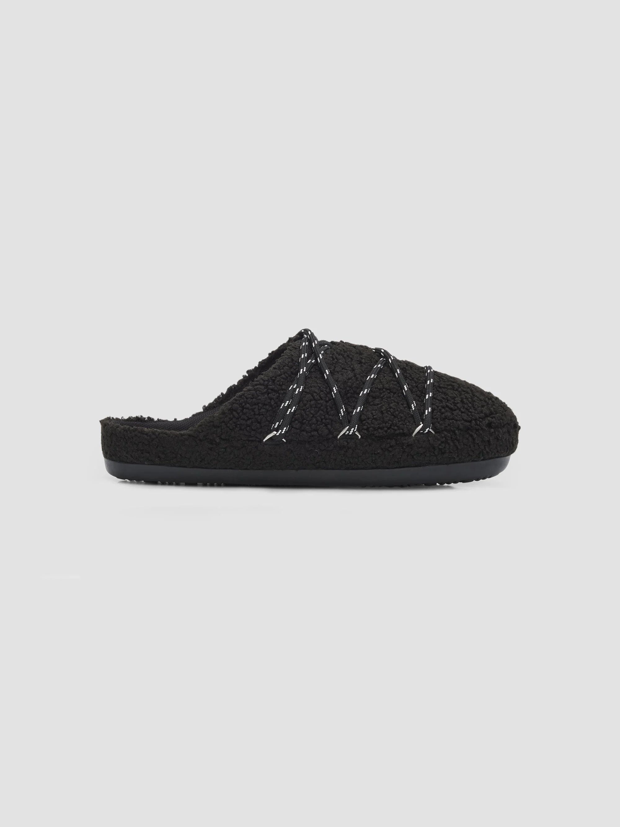 Men's Teddy Slippers - Black - 1