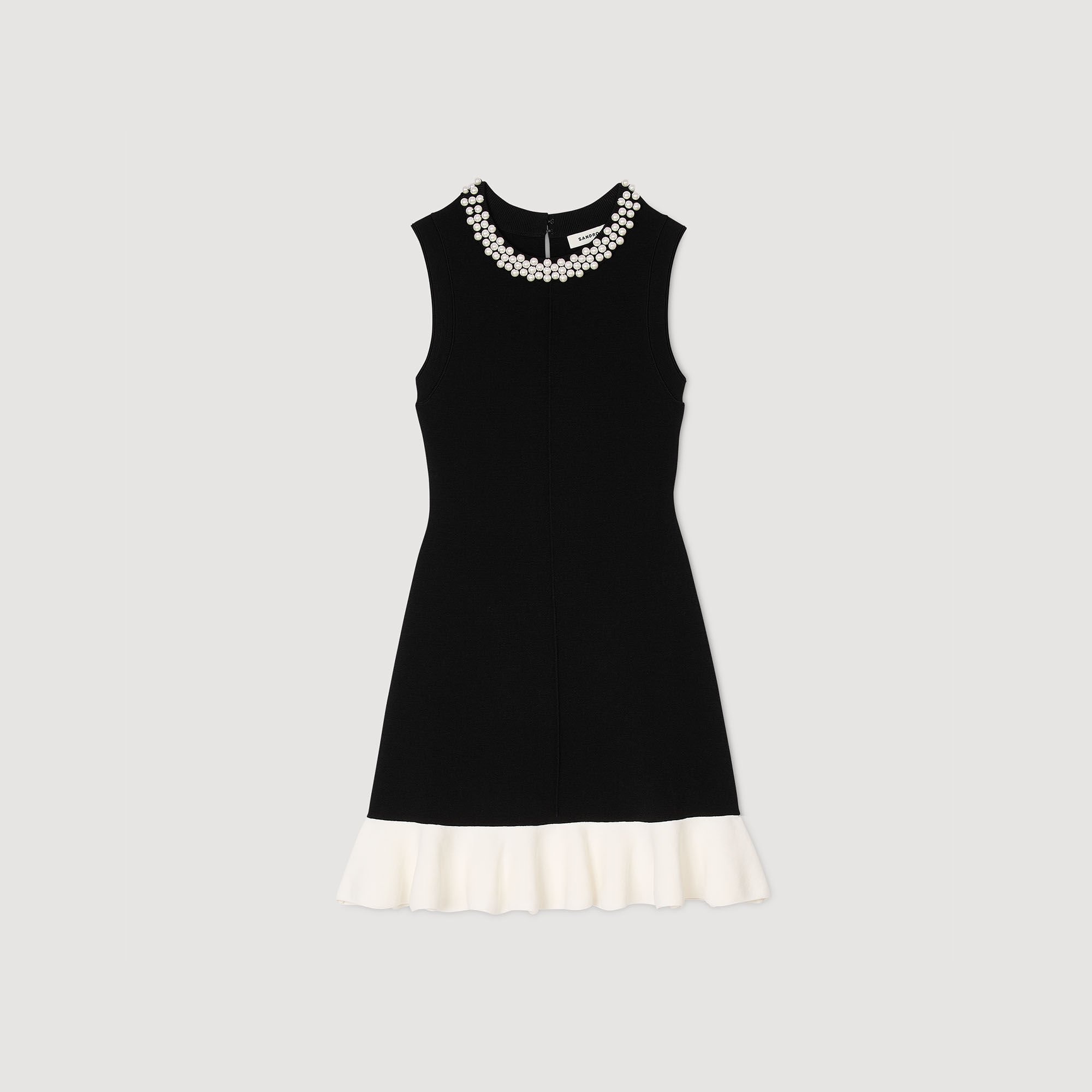 MINI KNIT DRESS WITH BEADED NECK - 6