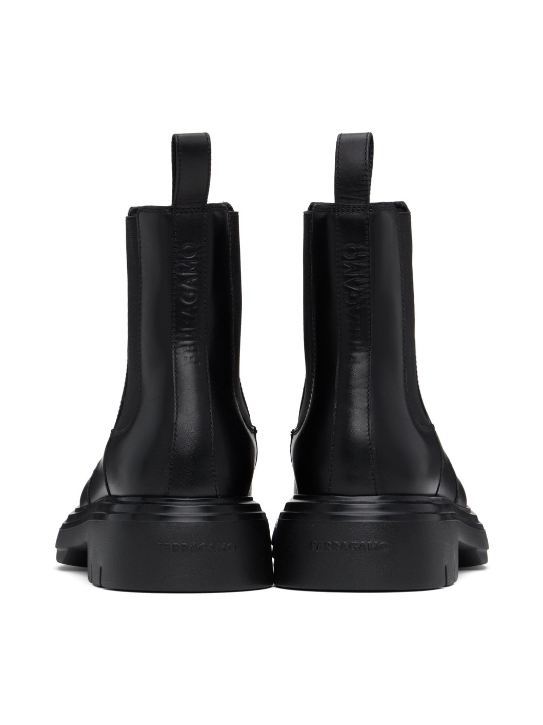 Black Leather Chelsea Boots - 2