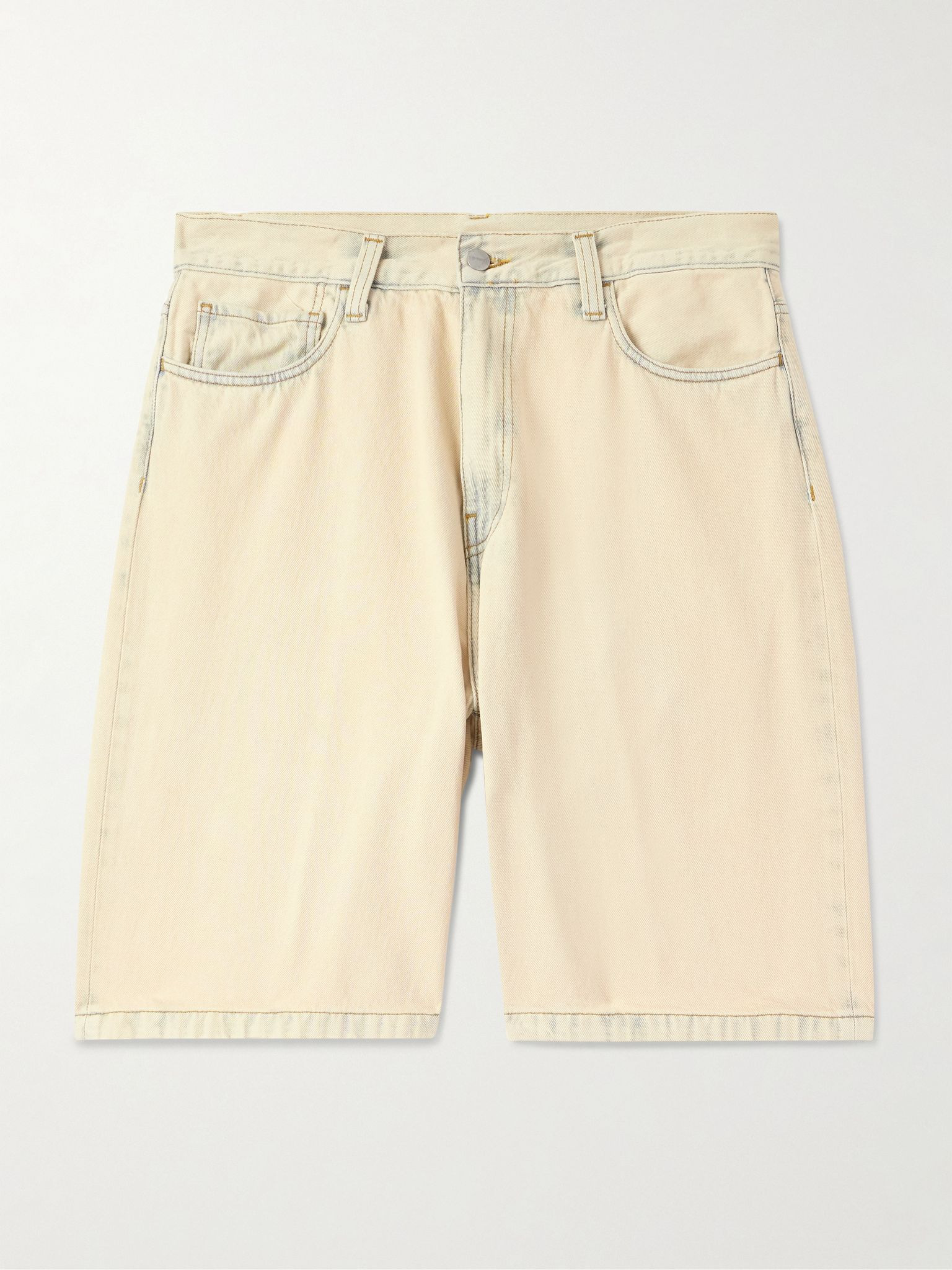 Landon Wide-Leg Denim Shorts Ecru - 1