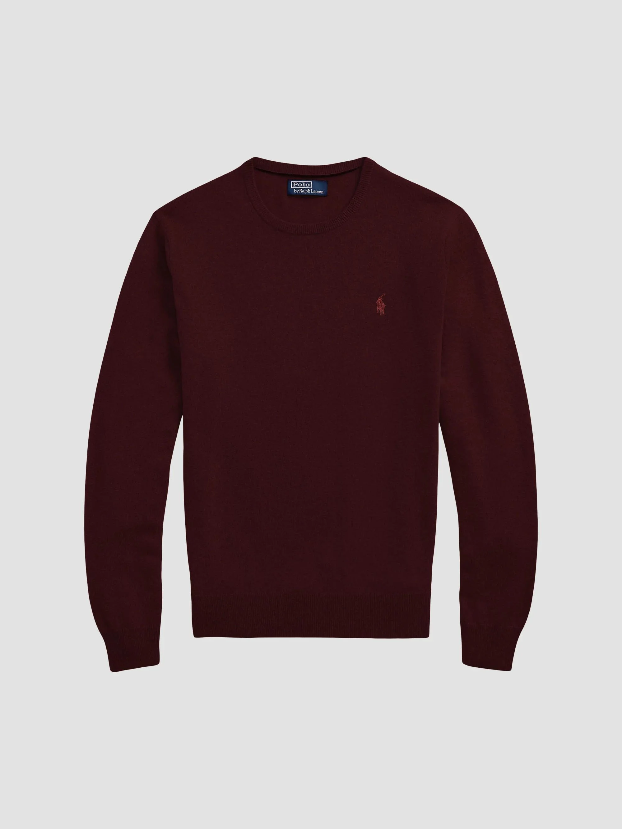 Men's Logo-Embroidered Wool Sweater - Aged Wine Heather - 1