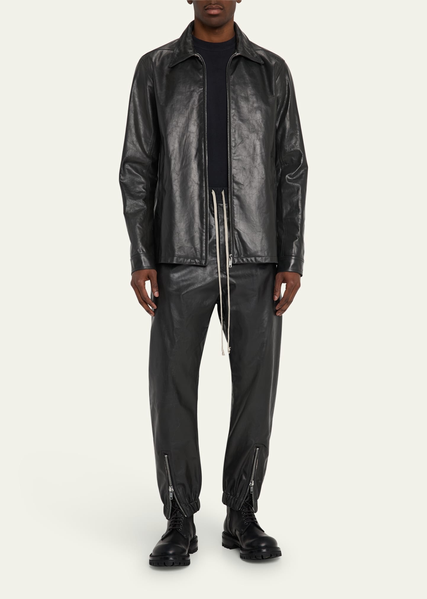 Men's Tamponato Leather Blouson Jacket - 2