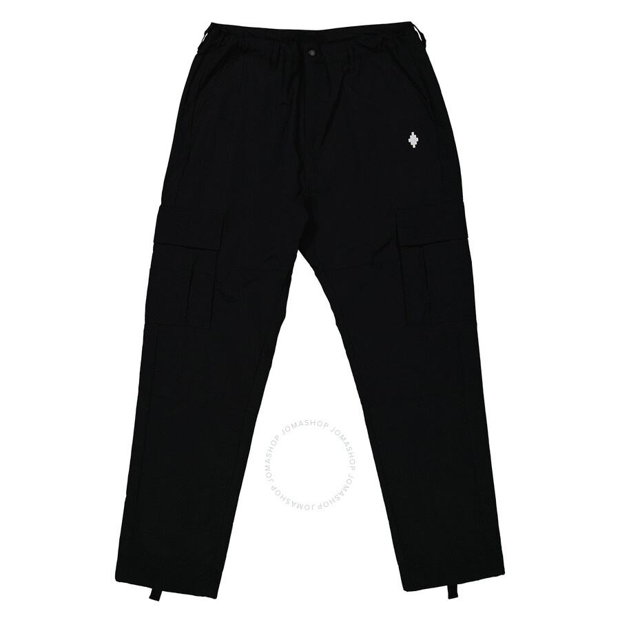 Marcelo Burlon Men's Black White Cross Logo Cargo Pants - 5