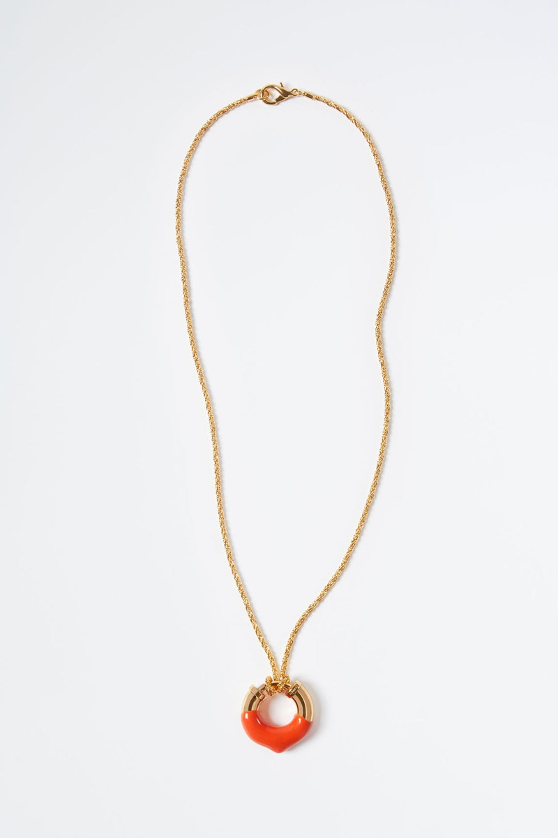 ORANGE RUBBERIZED GOLD NECKLACE 1