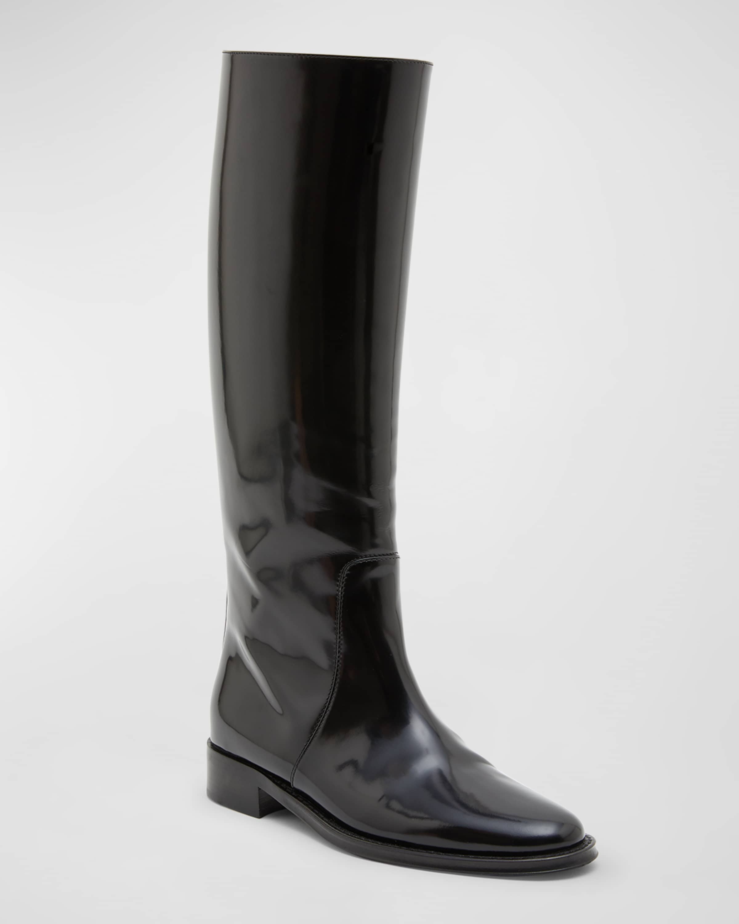 Hunt Knee-Length Patent Leather Boots - 3
