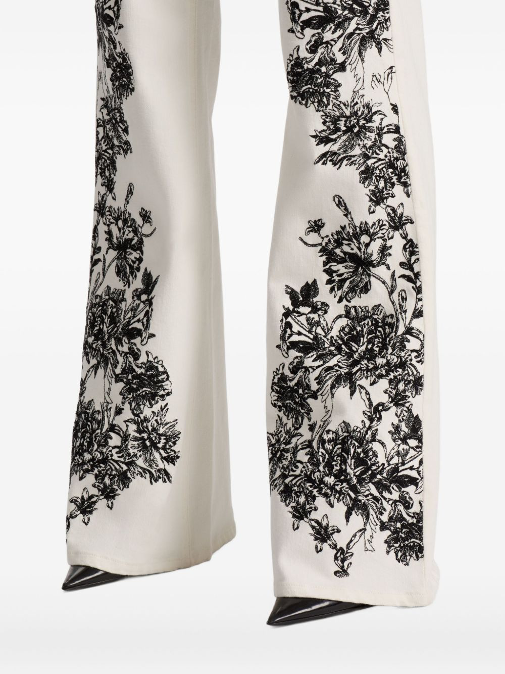 floral-print flared trousers - 5