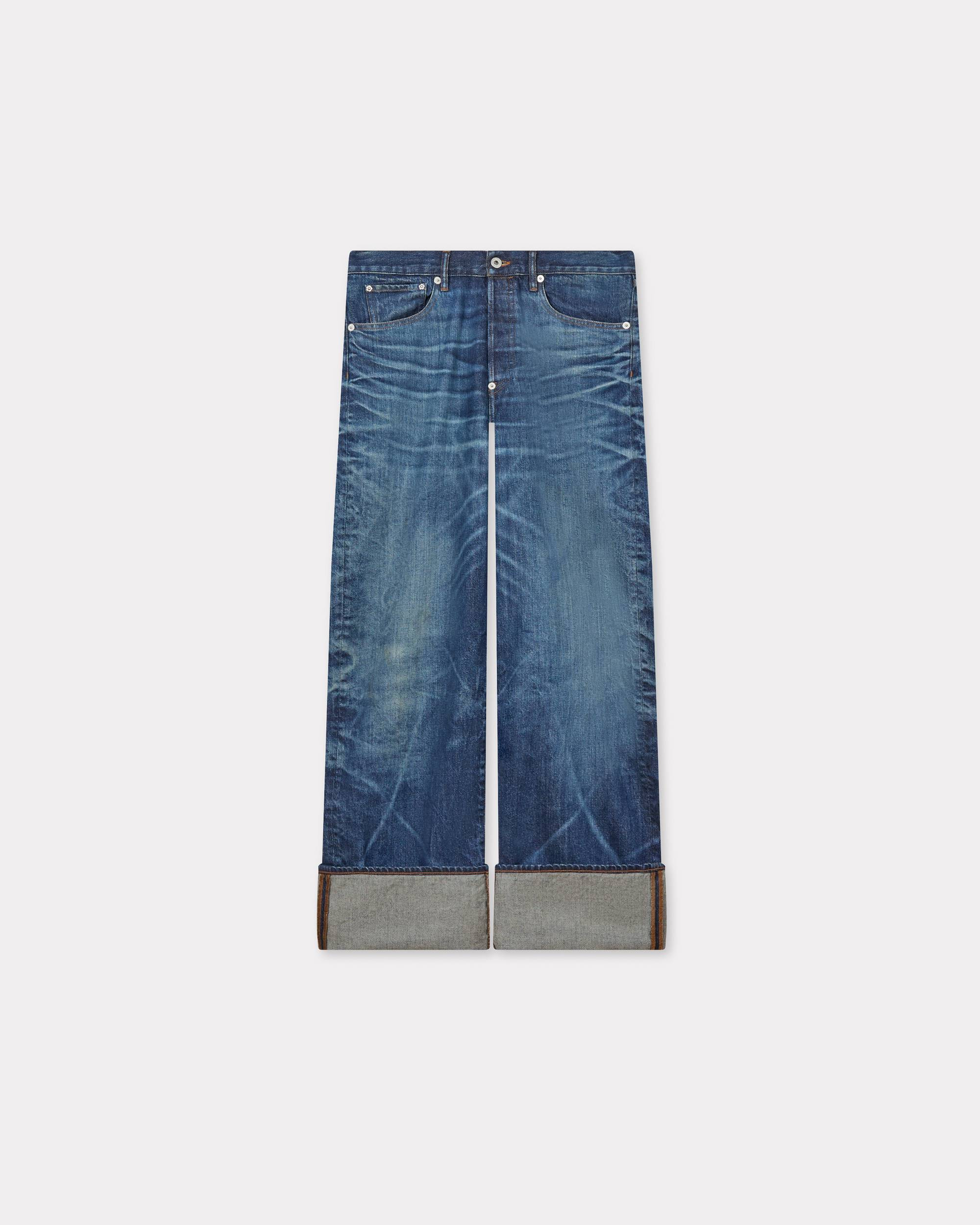 Turn up wide fit jeans in Japanese denim - 3