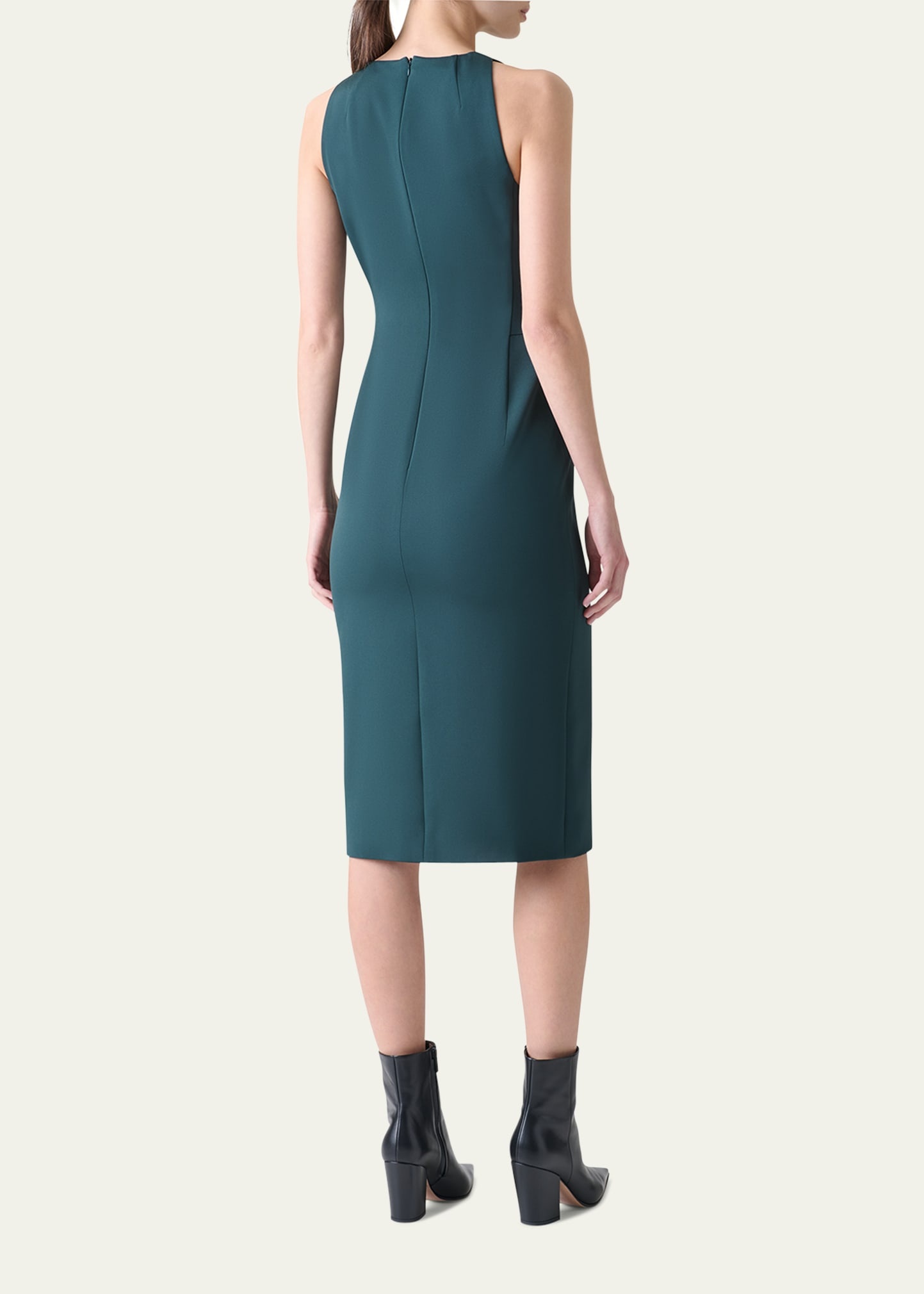 3D Anemone Flower Silk Crepe Sheath Dress - 3