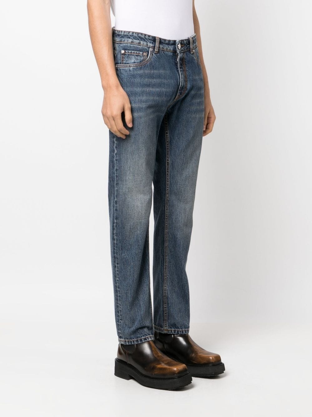 Pegaso-motif slim-cut jeans - 3
