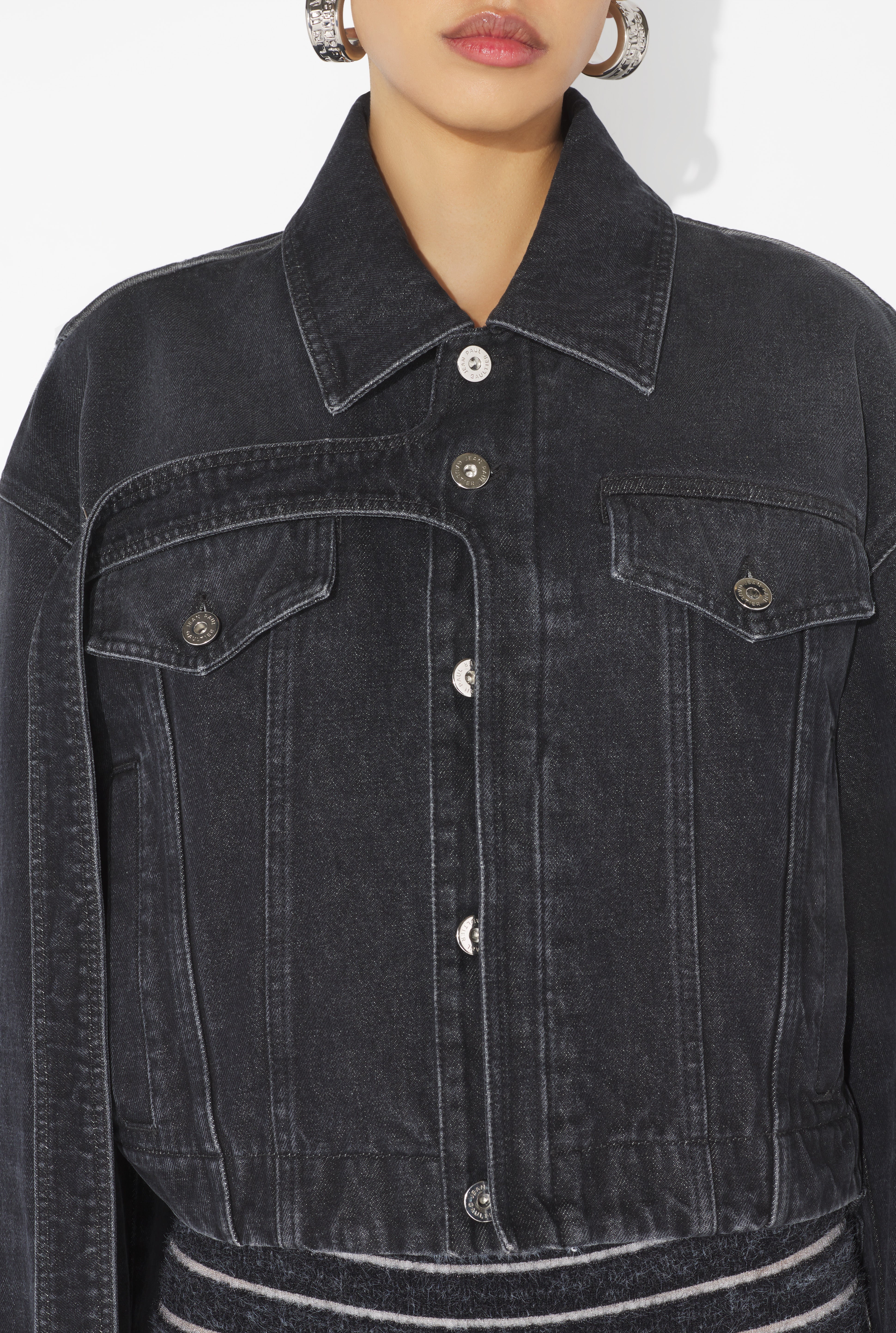 THE BLACK DENIM STRAP JACKET - 4