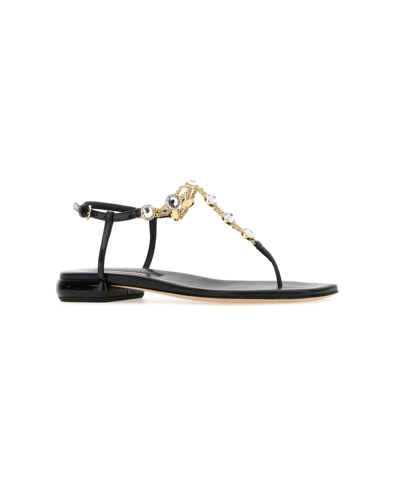 Black Thong Sandals - 2