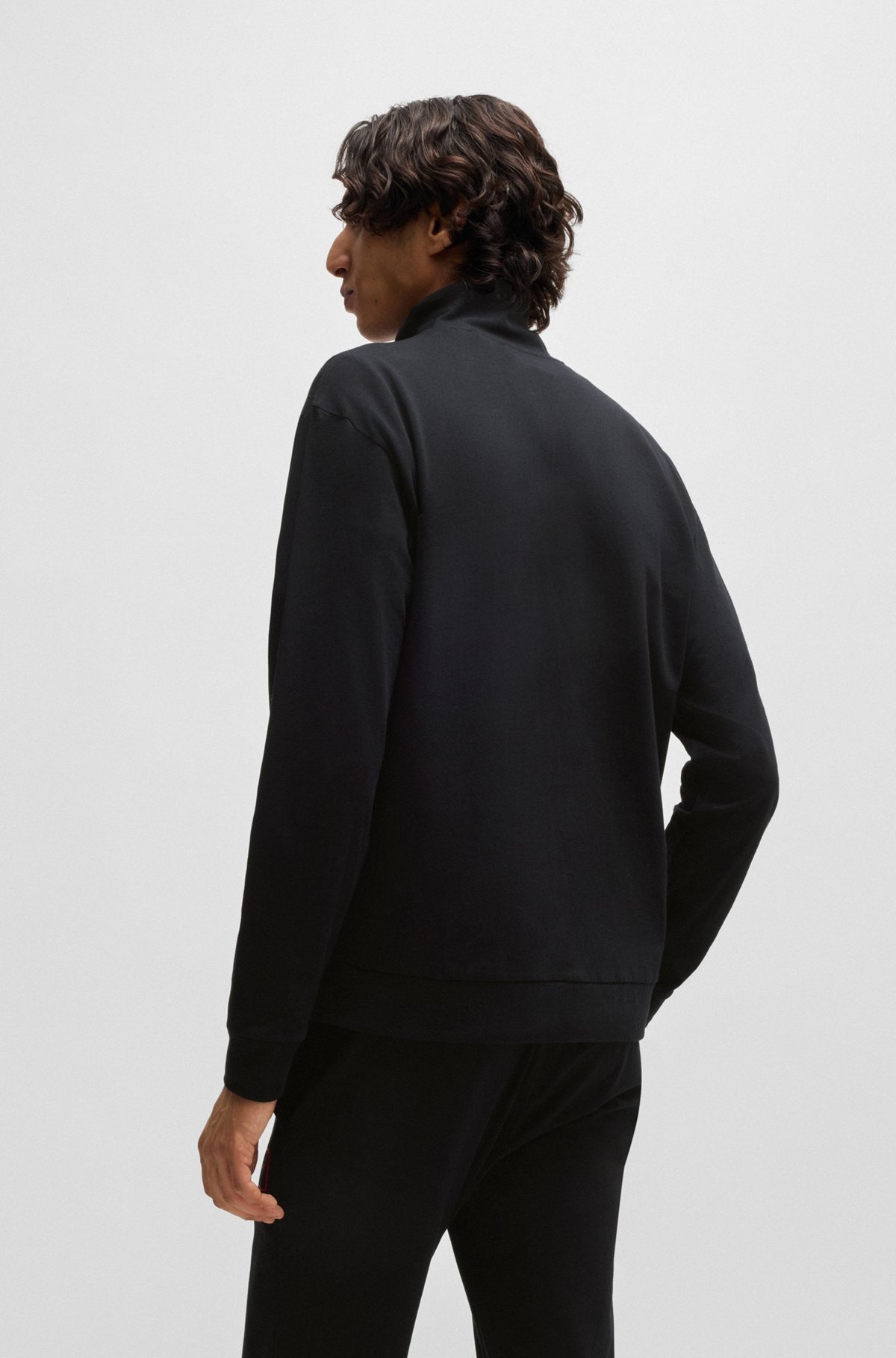 RELAXED-FIT JACKET IN STRETCH COTTON WITH FRAME LOGO - 4