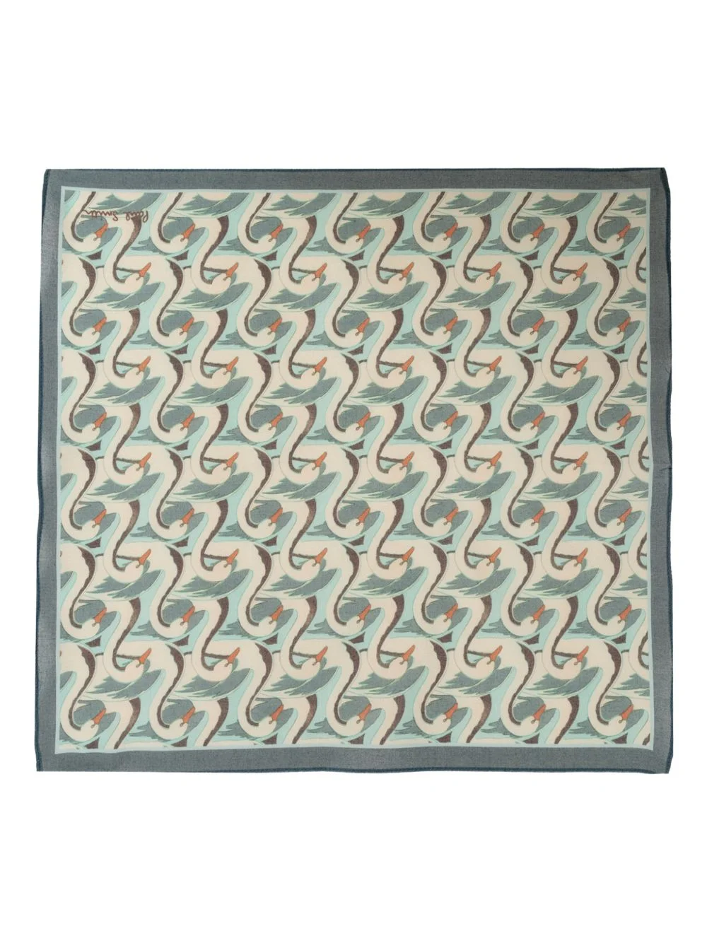 swan-print scarf - 1