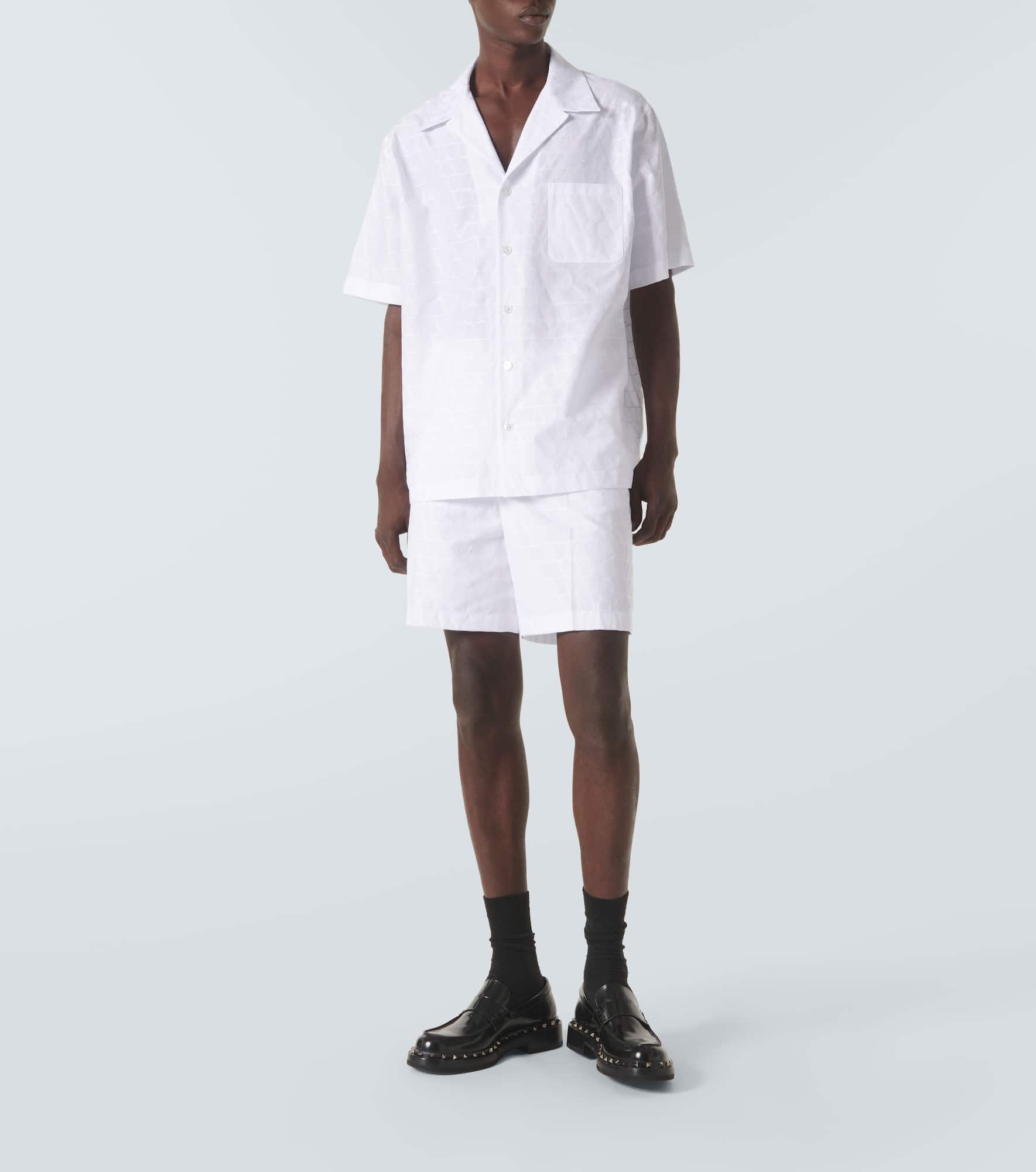 Jacquard cotton poplin shorts - 2