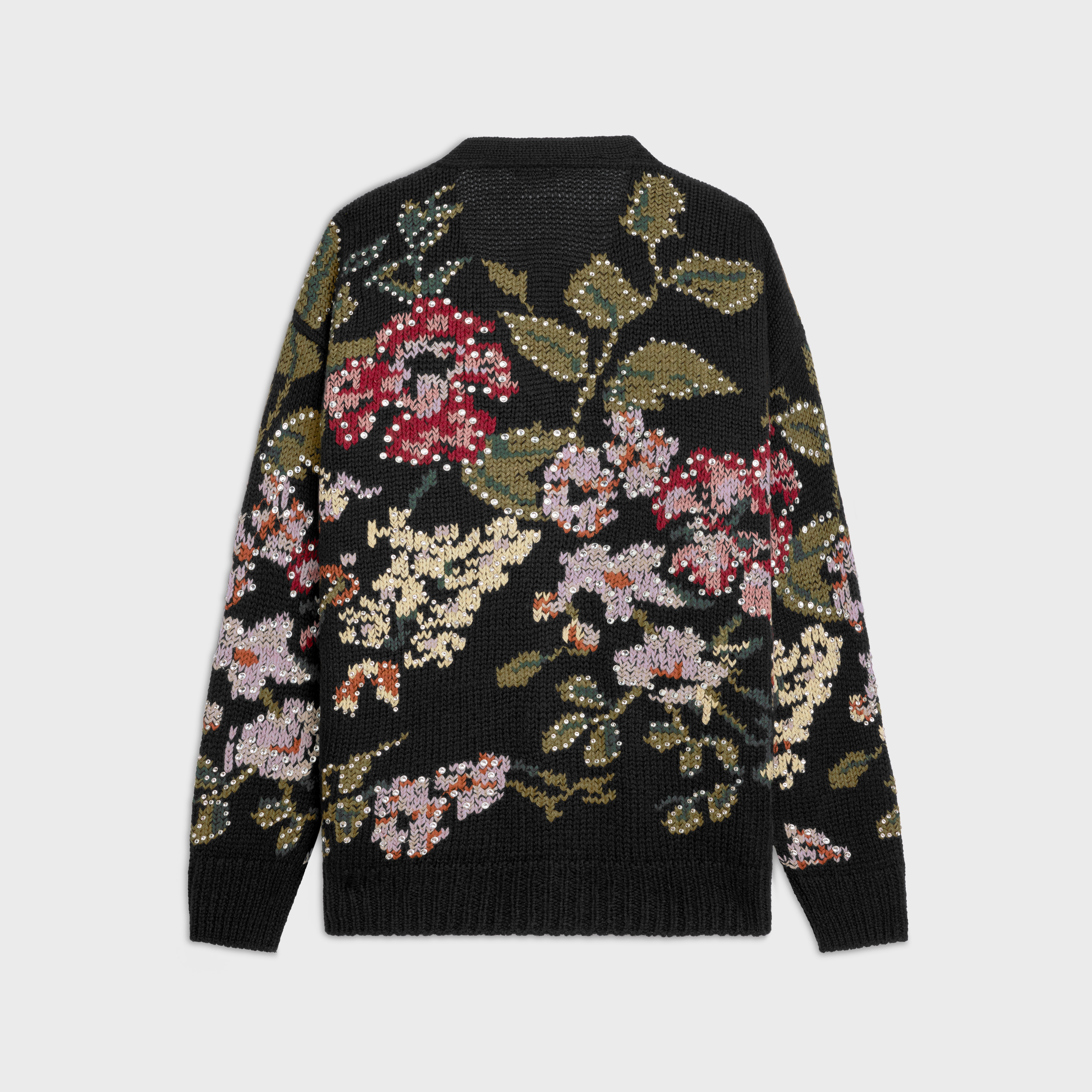 floral embroidered cardigan in wool - 2