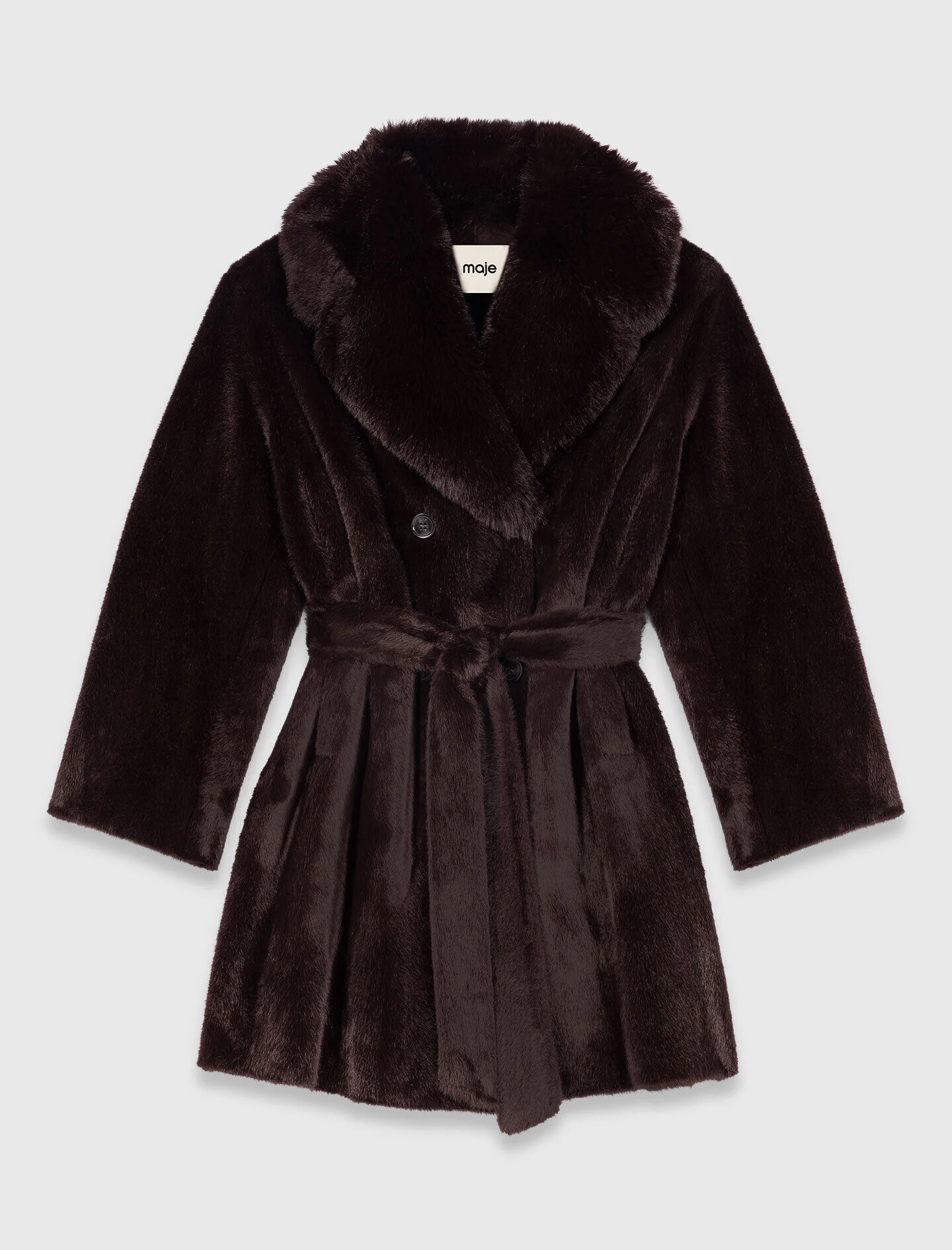 Mid-length faux fur coat - 1