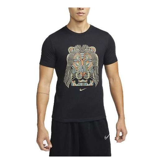 Nike Printing Basketball Sports Round Neck Short Sleeve Black DM2468-010 - 1