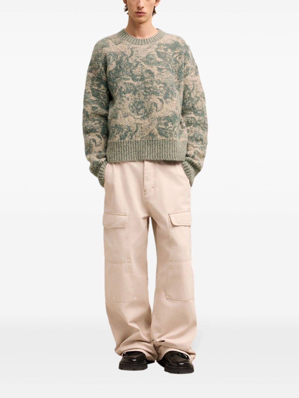 jacquard wool blend jumper - 3