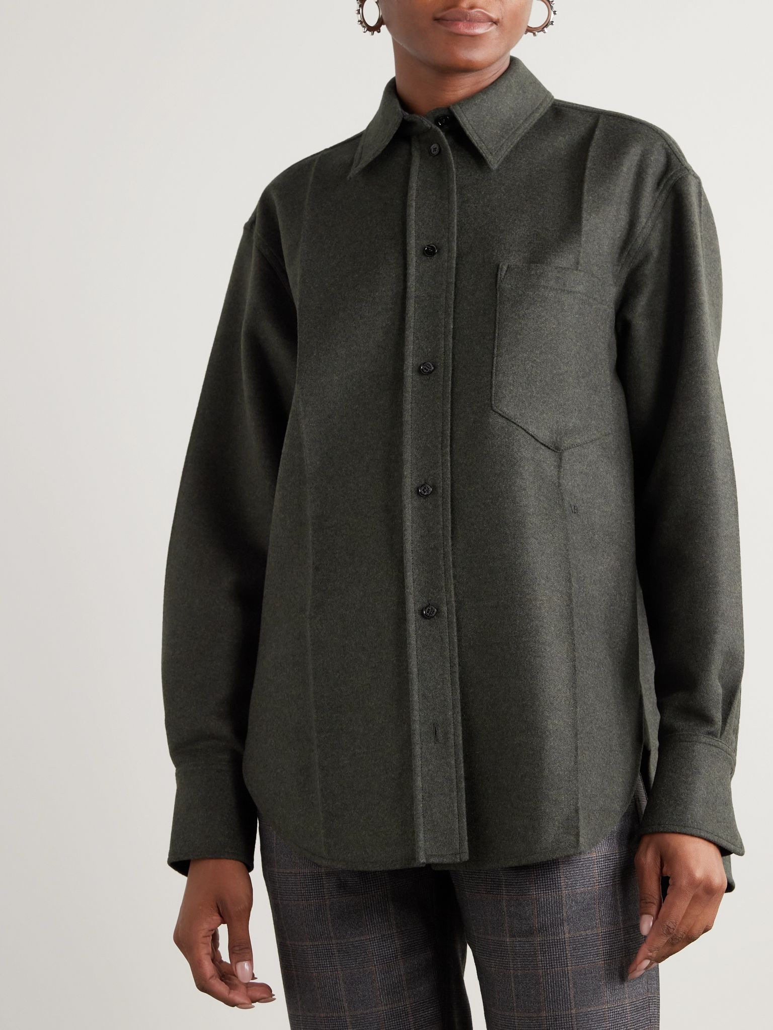 Wool shirt Dark green - 3