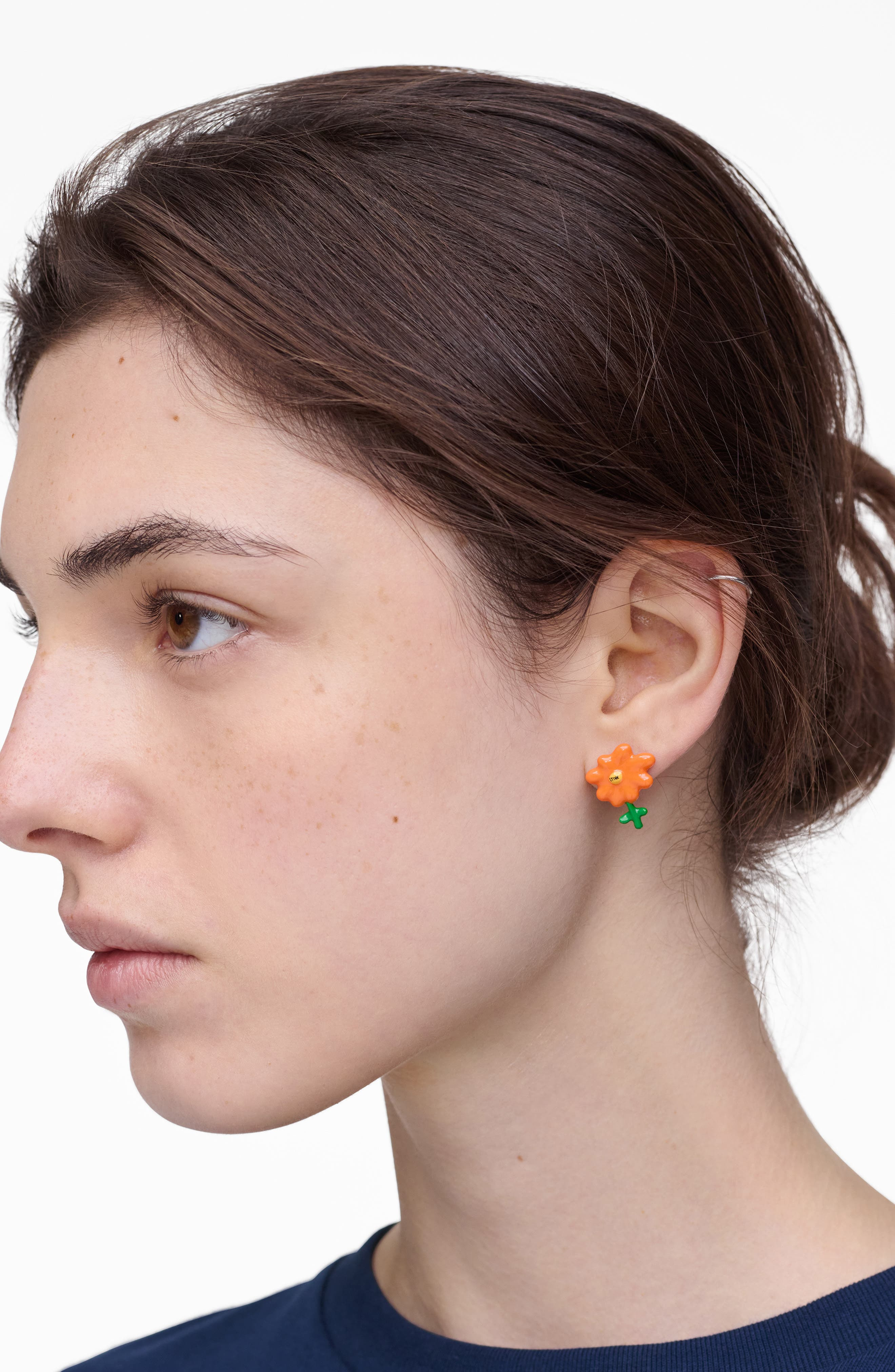 Marc Jacobs Stink Enamel Stud Earrings in Orange/silver at Nordstrom - 5