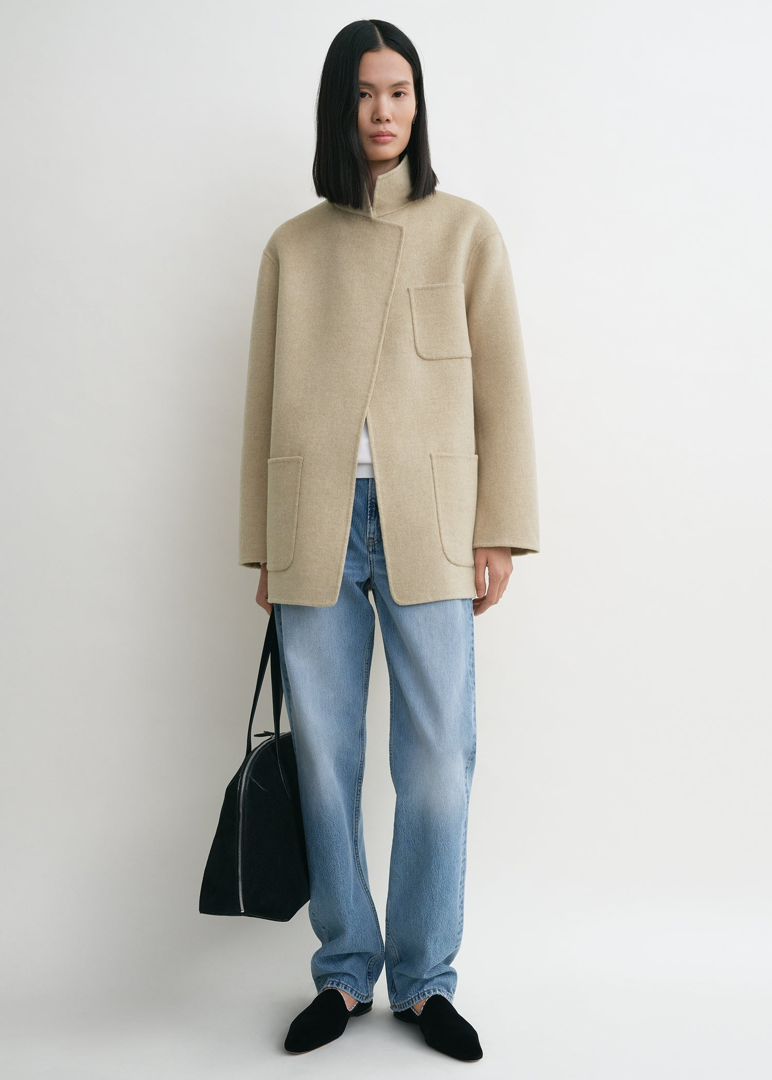 Patch pocket doublé jacket fawn melange - 2