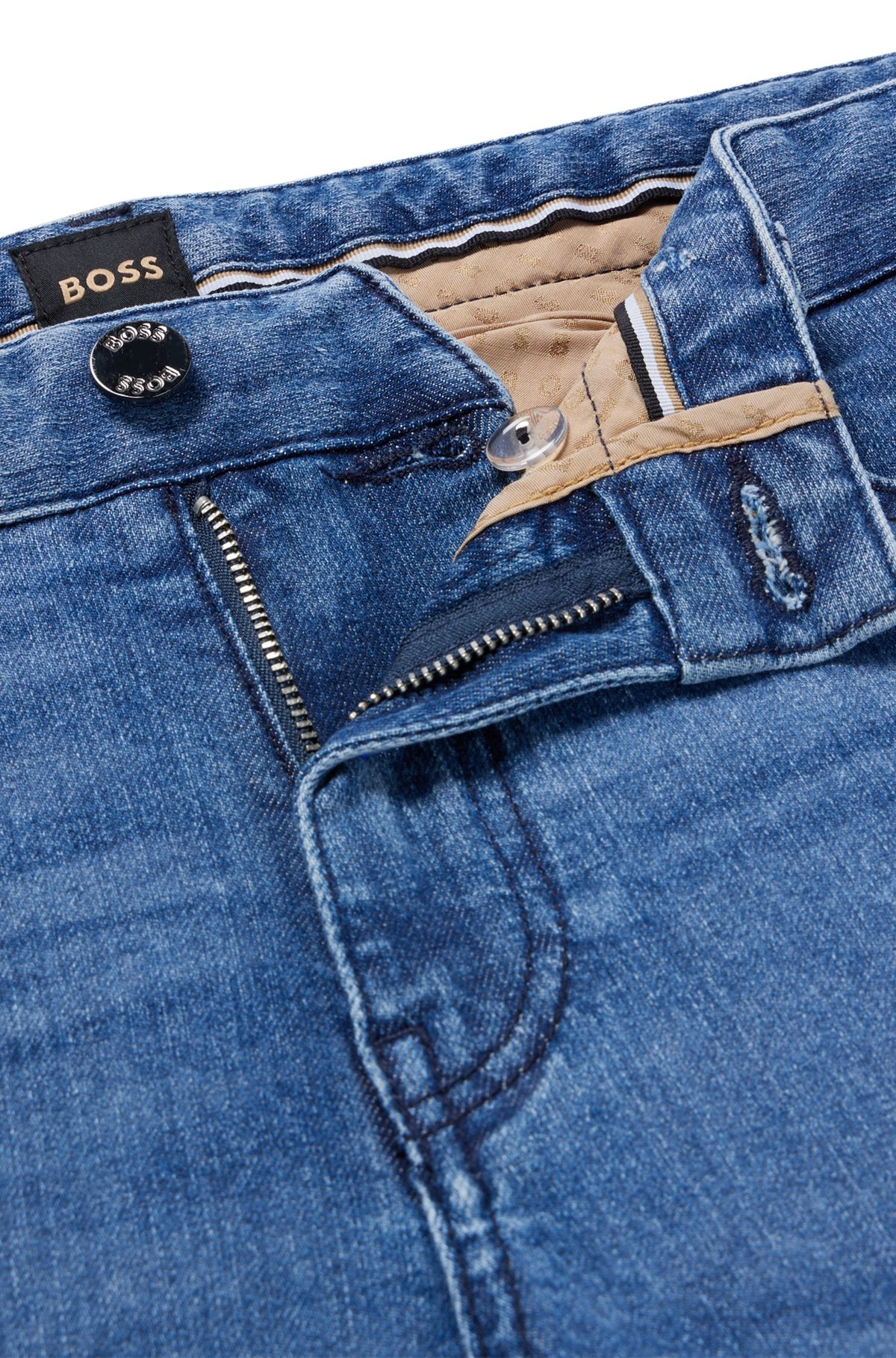 SLIM-FIT JEANS IN BLUE COMFORT-SILK DENIM - 6