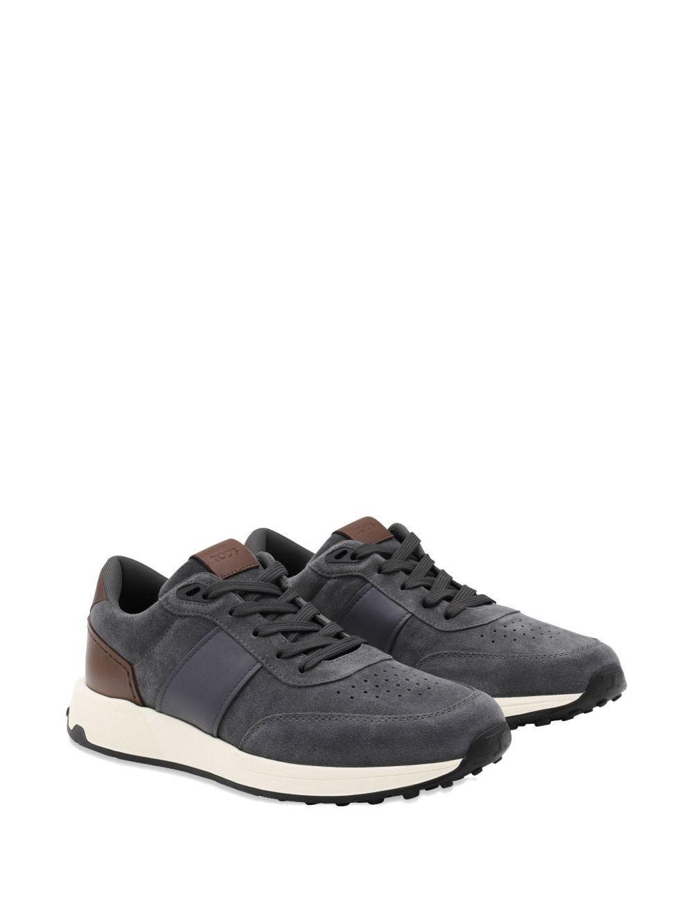 suede leather panel trainers - 2