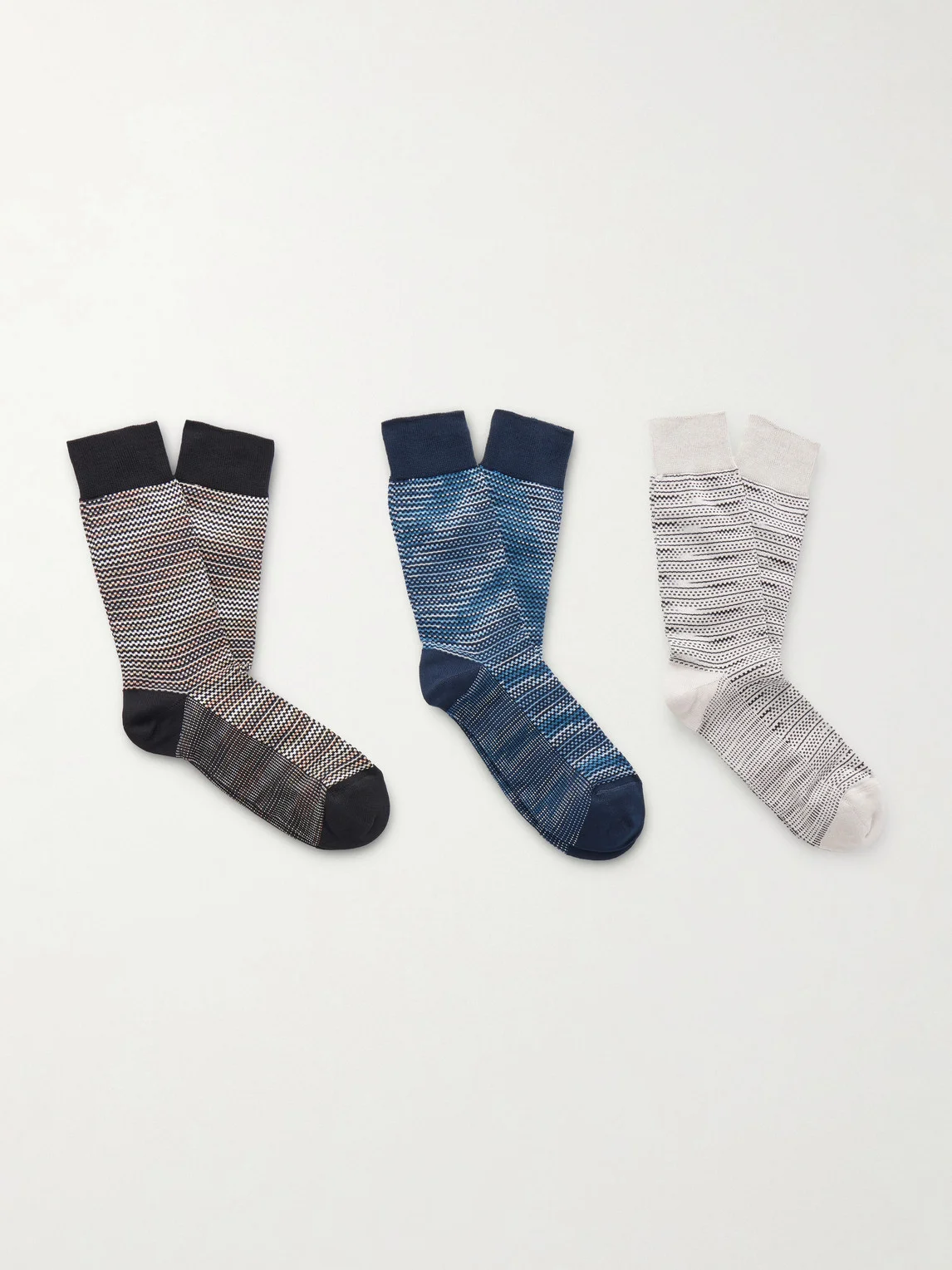 Three-Pack Cotton-Blend Socks - 1