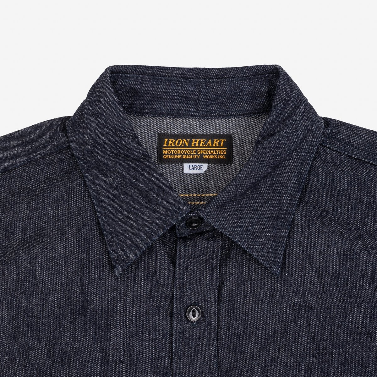 IHSH-351-IND 10oz Selvedge Denim Work Shirt - Indigo - 7