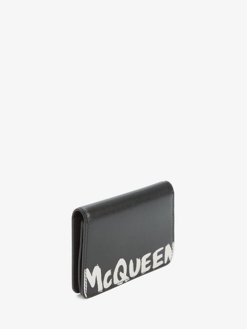 Mcqueen Graffiti Business Card Holder in Black/white - 2