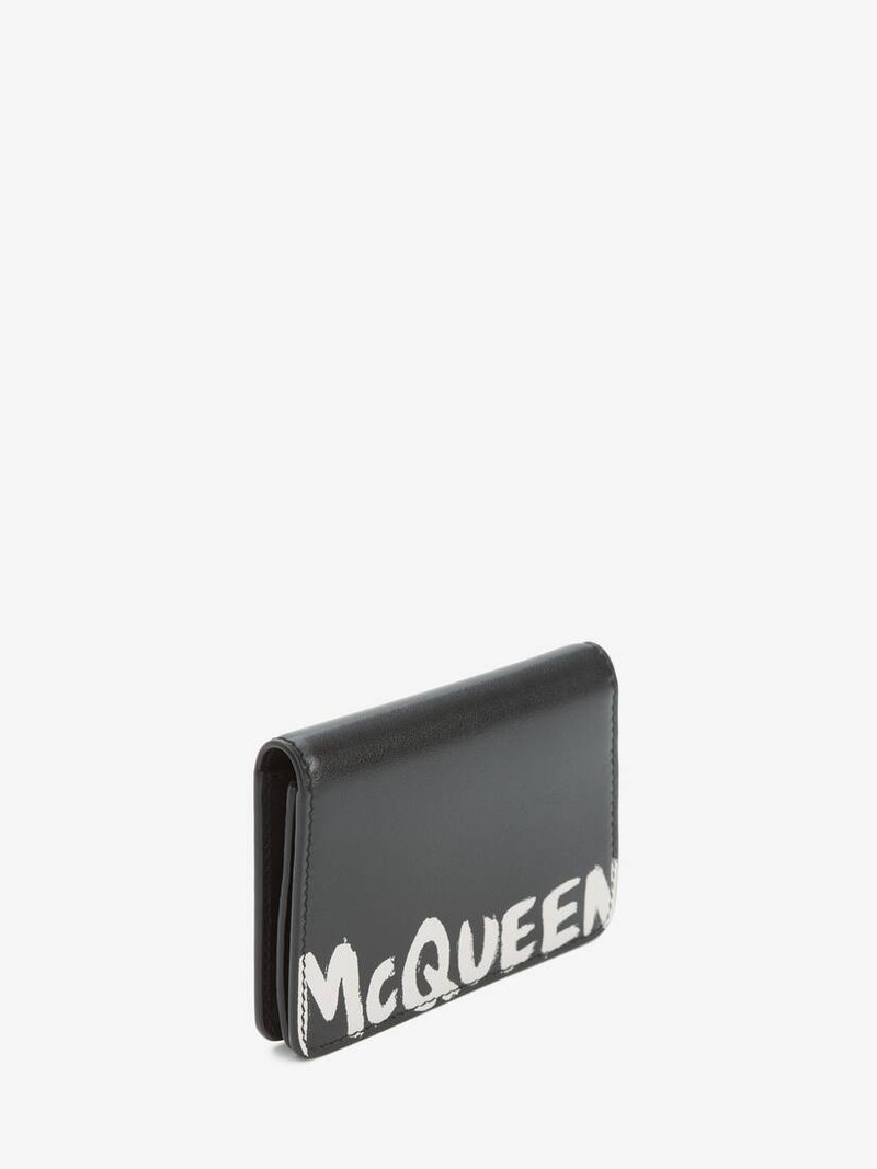Mcqueen Graffiti Business Card Holder in Black/white 2