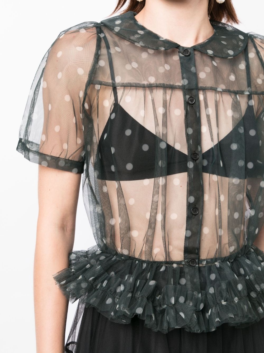 ruffled polka-dot tulle shirt - 5