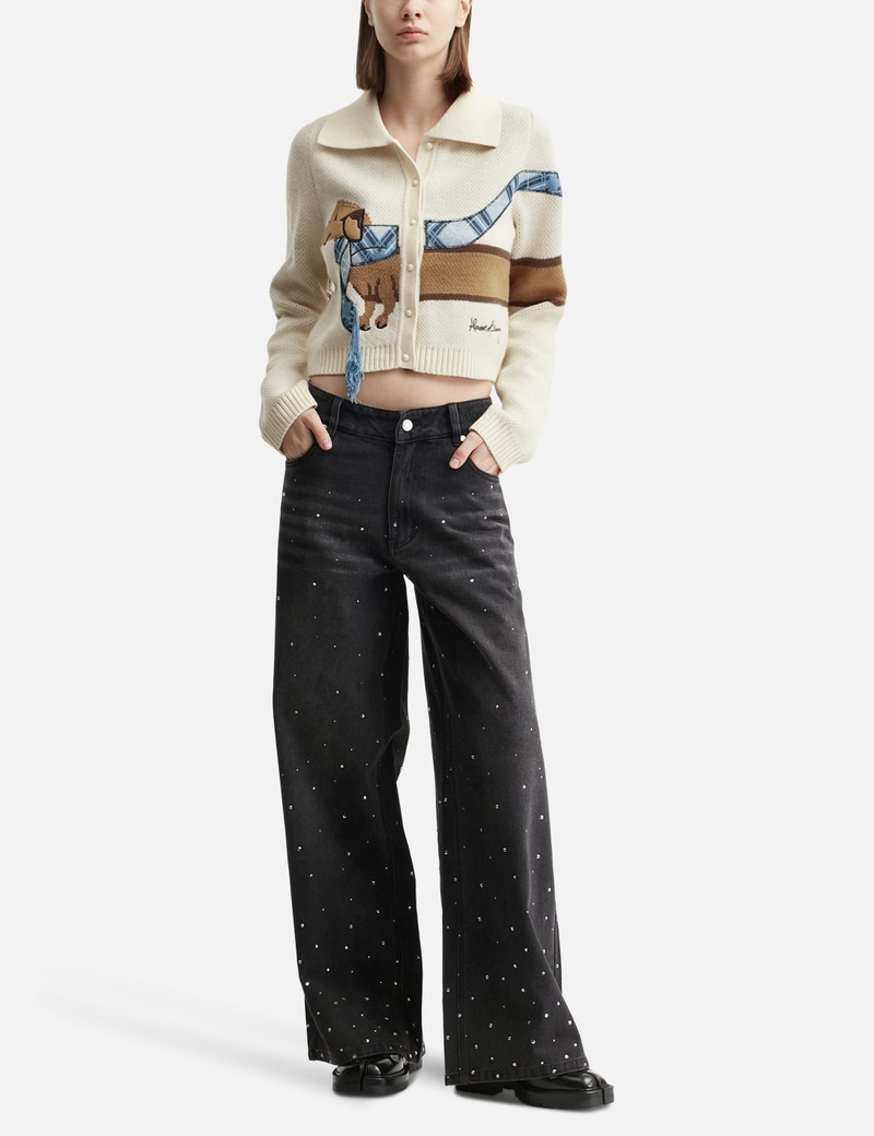 House of Sunny CRYSTALLISED WIDE LEG DENIM outlook