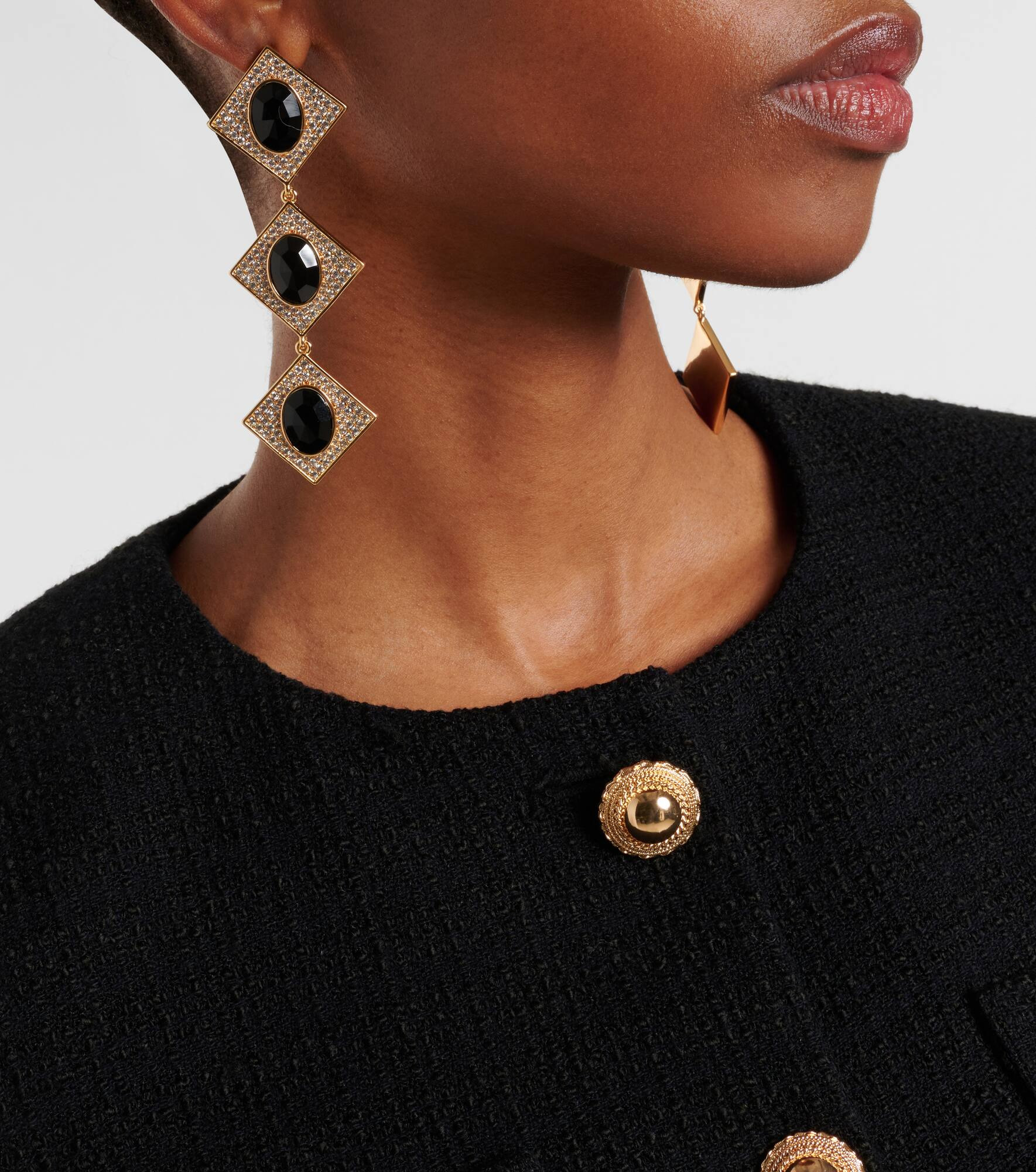 Crystal-embellished drop earrings - 3