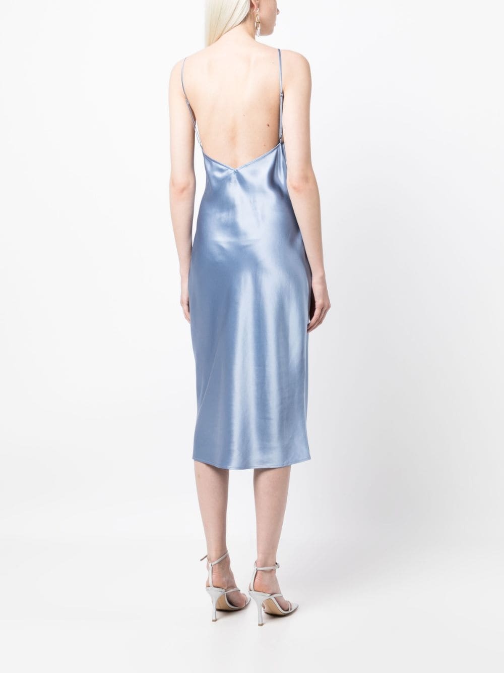 bow-detailed silk midi dress - 4