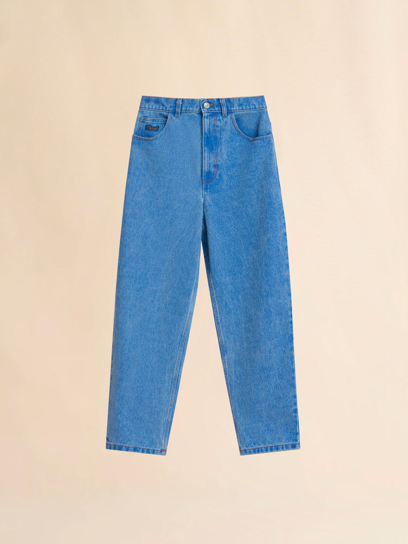 BLUE ORGANIC DENIM CARROT JEANS 1