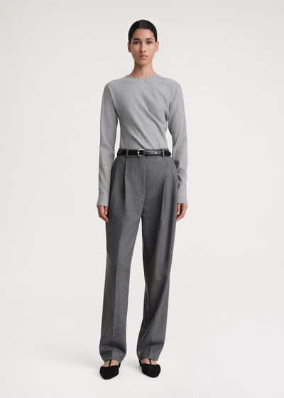 Totême Double-pleated tailored trousers grey mélange outlook