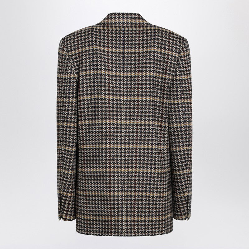 Saint Laurent Double-Breasted Checked Wool Jacket Women - 2