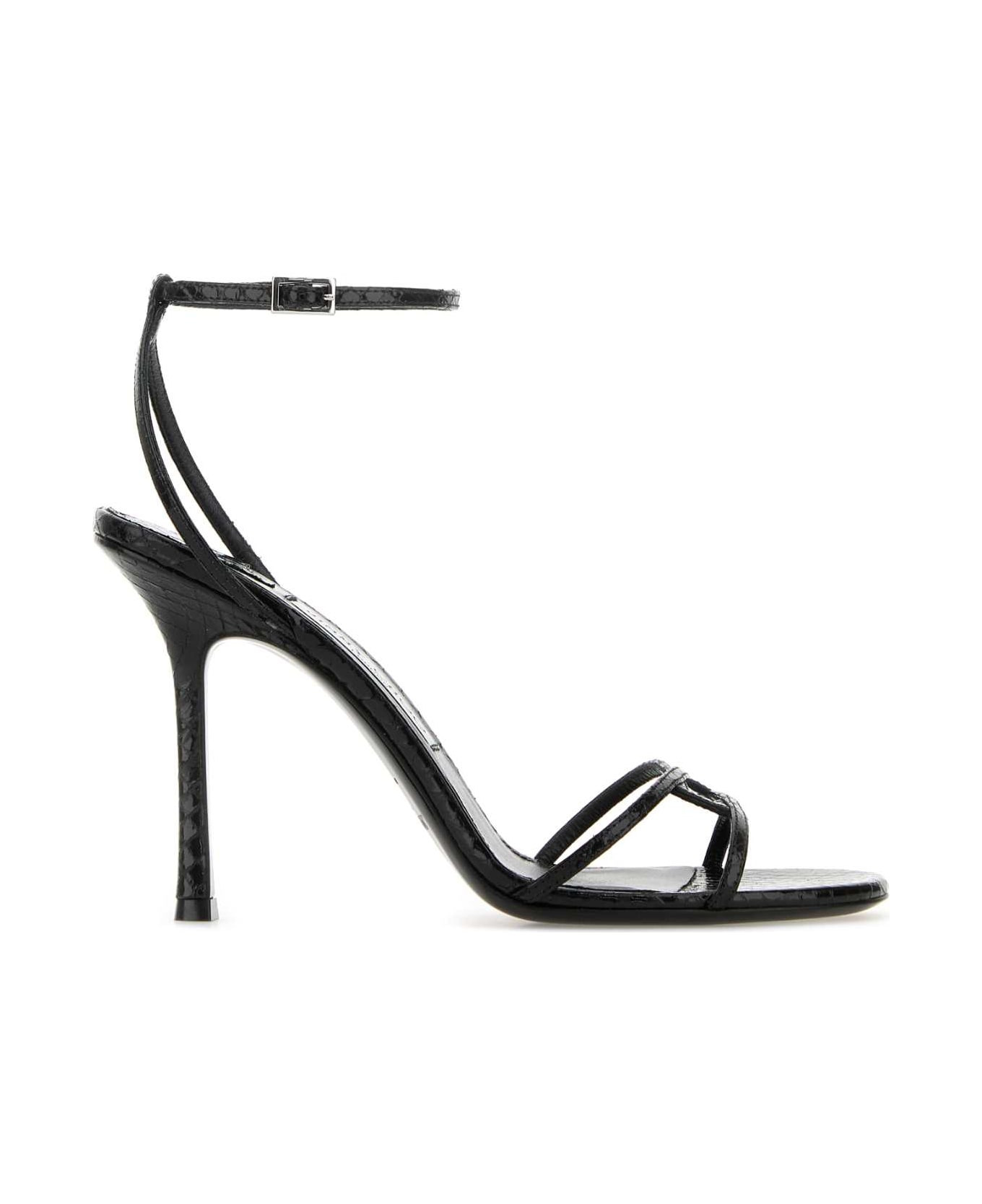 Black Leather Leo 100 Sandals - 1