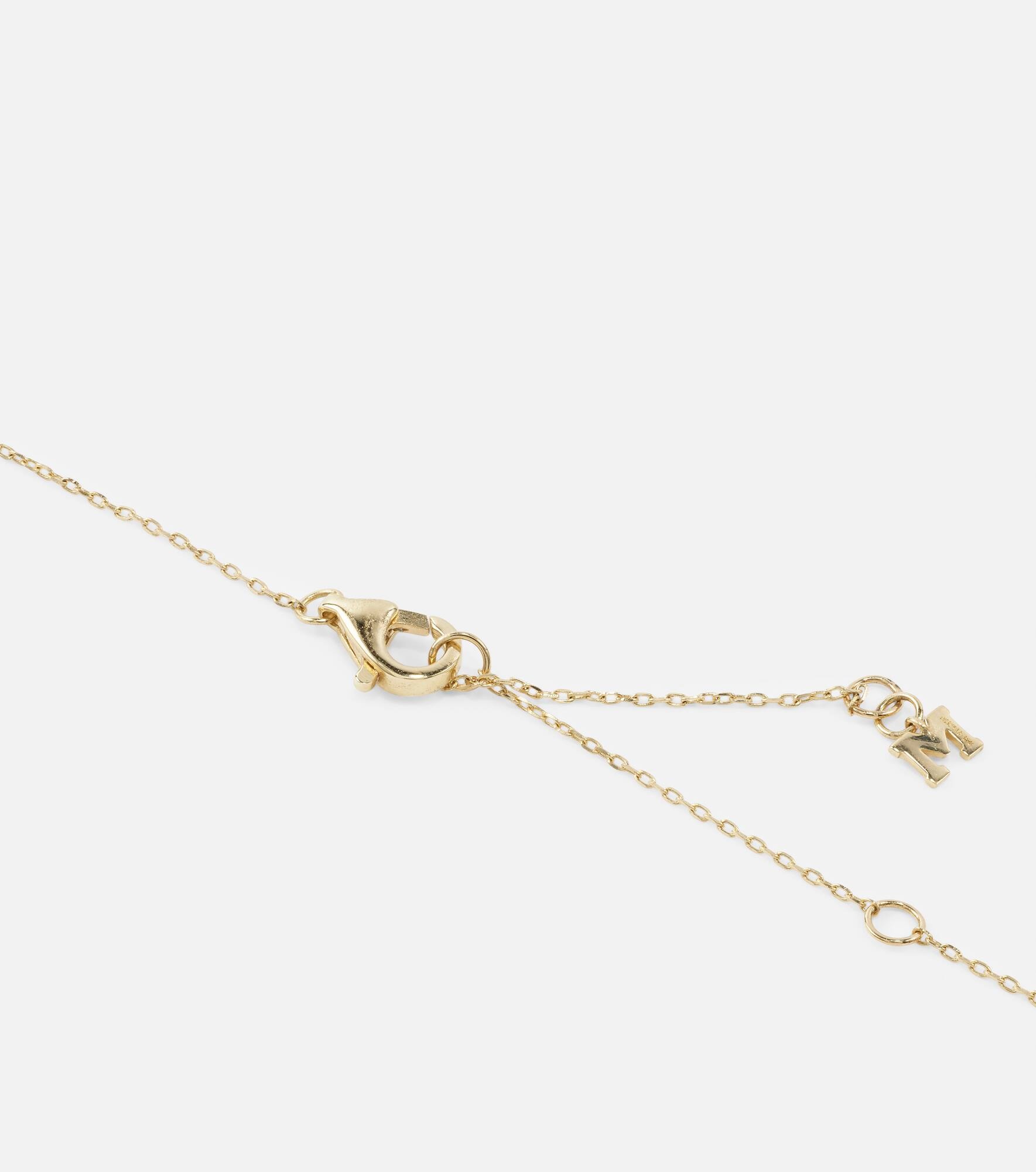 14kt gold wave necklace with diamonds - 4