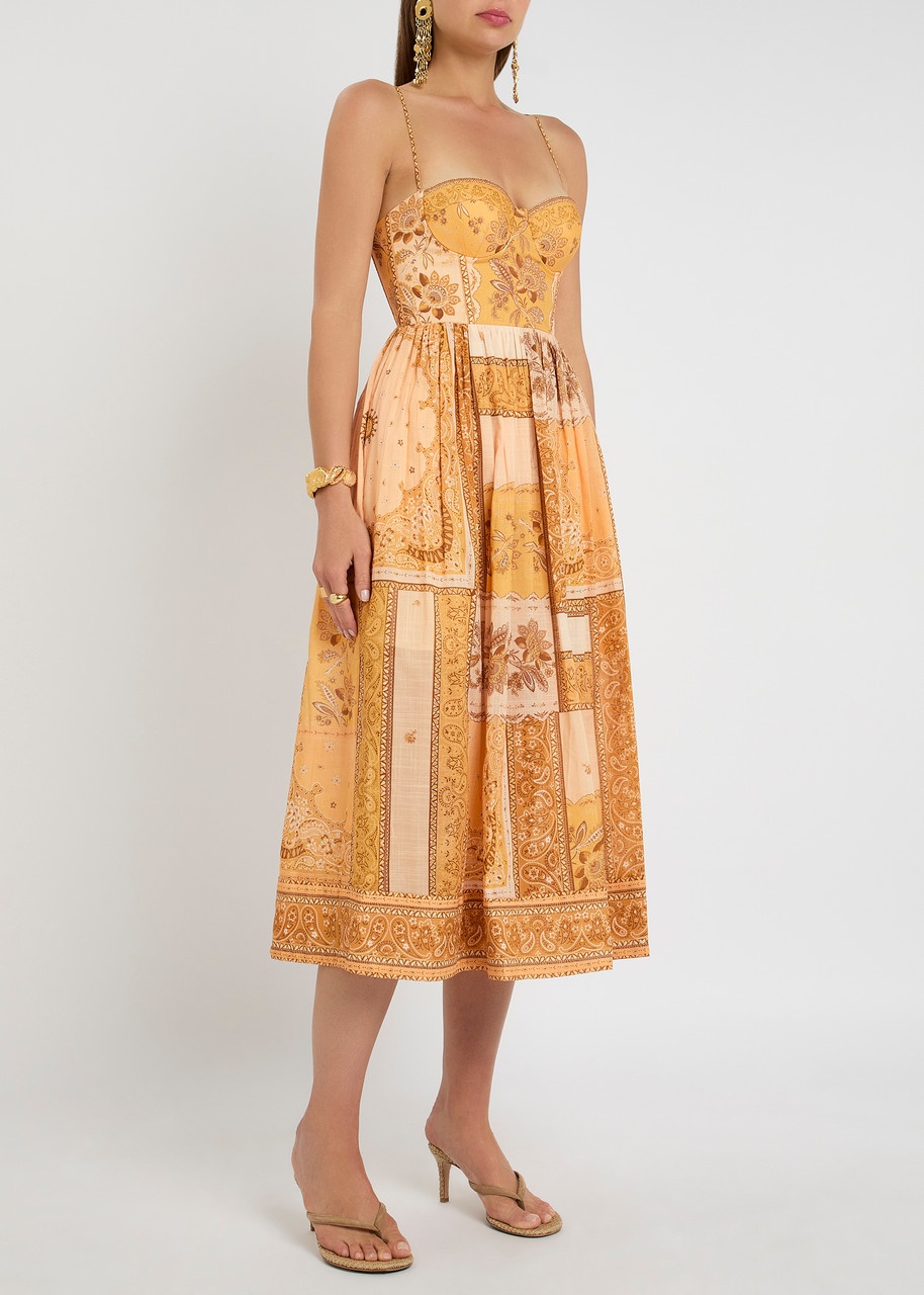 Zimmermann Lucky Corset Printed Cotton Midi Dress - 2