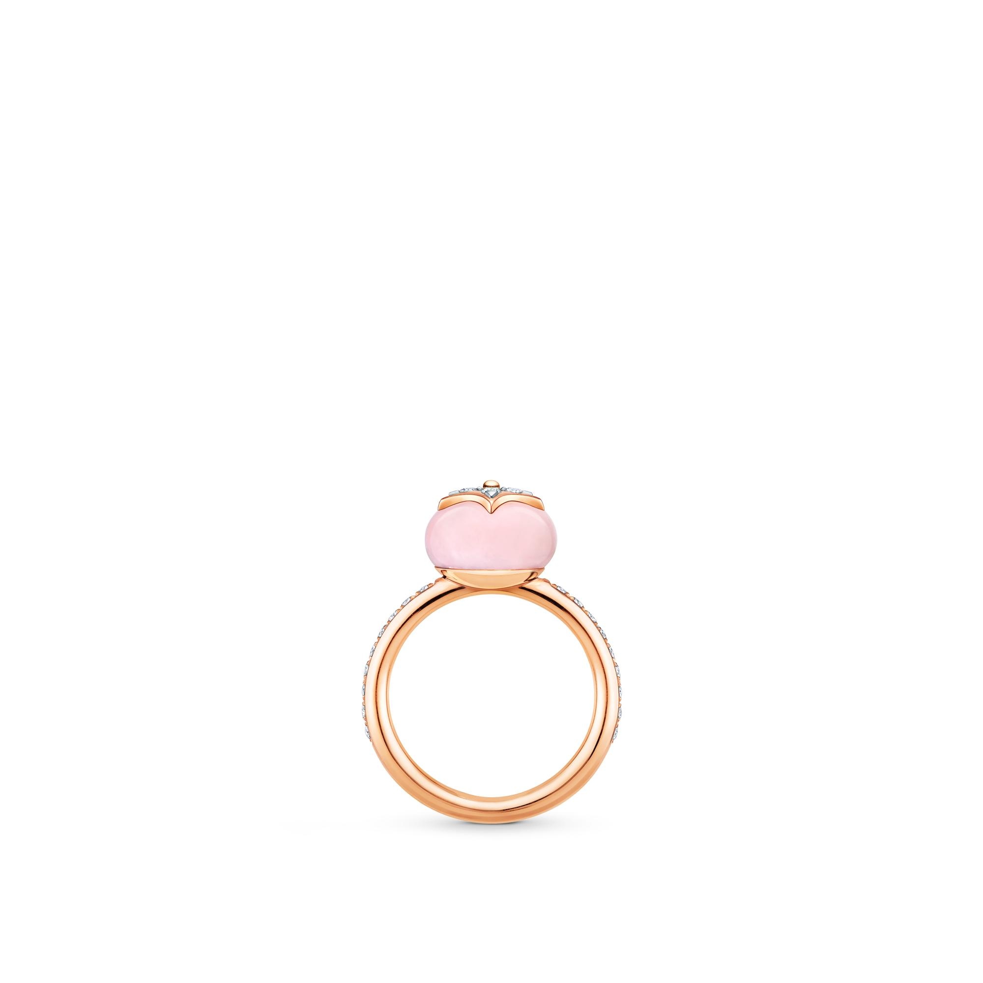 B Blossom Ring, Pink Gold, White Gold, Pink Opal And Pavé Diamond - 2